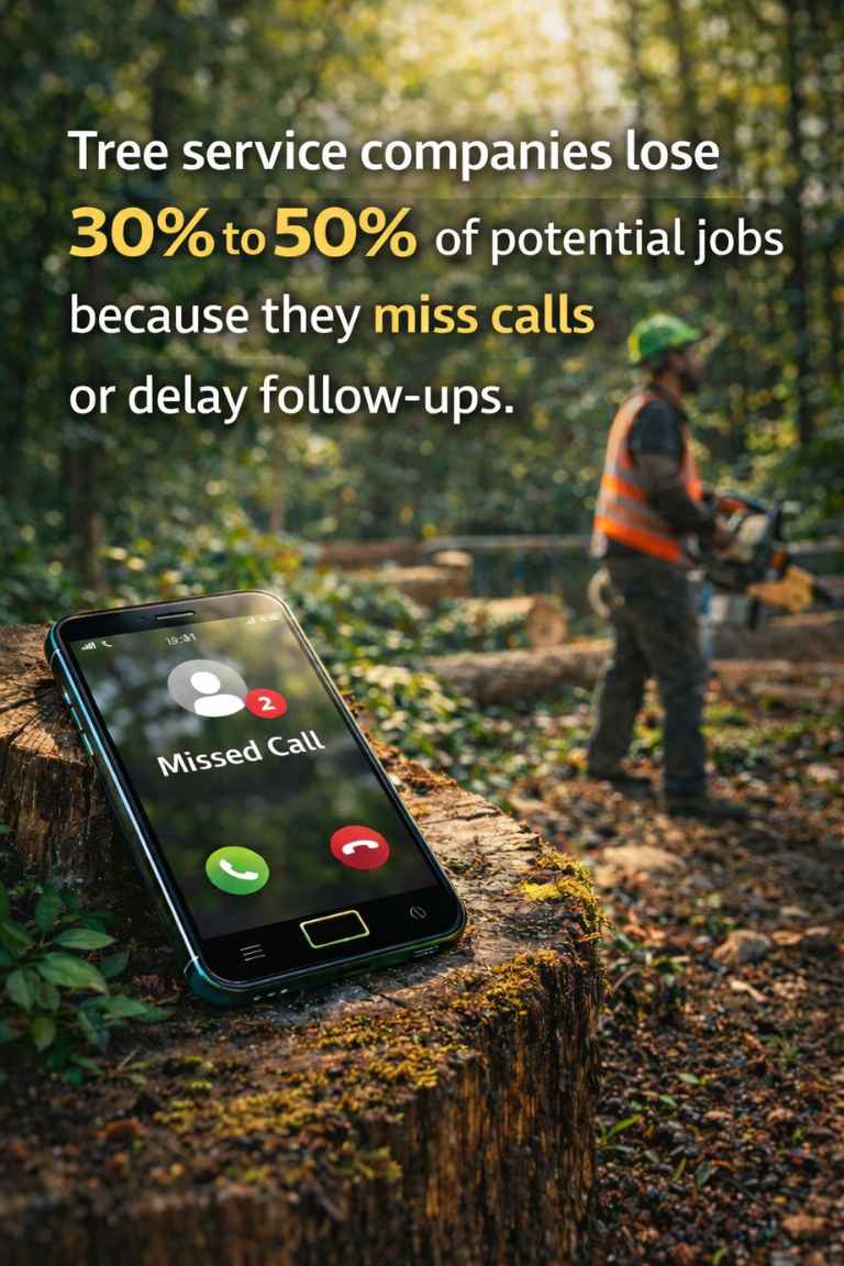 AI receptionist phone answering service for tree service company is needed to handle missed customer calls