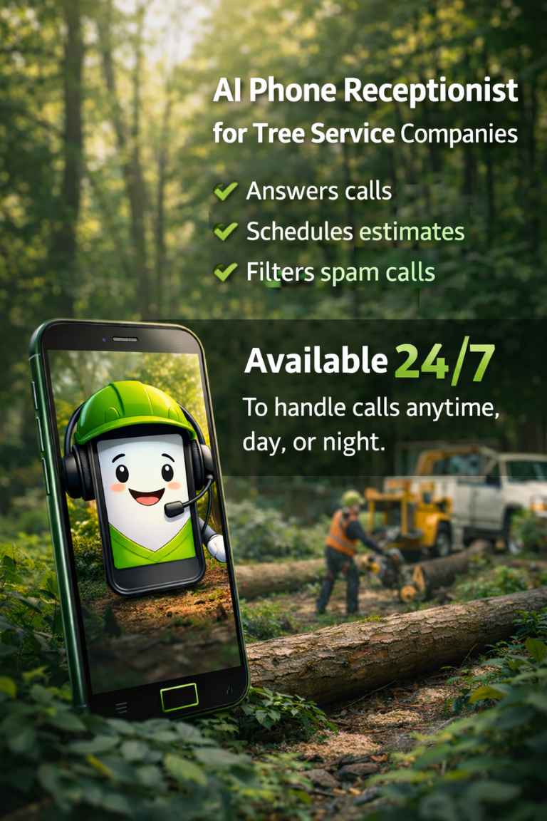 AI voice agent managing tree removal and stump grinding appointment calls