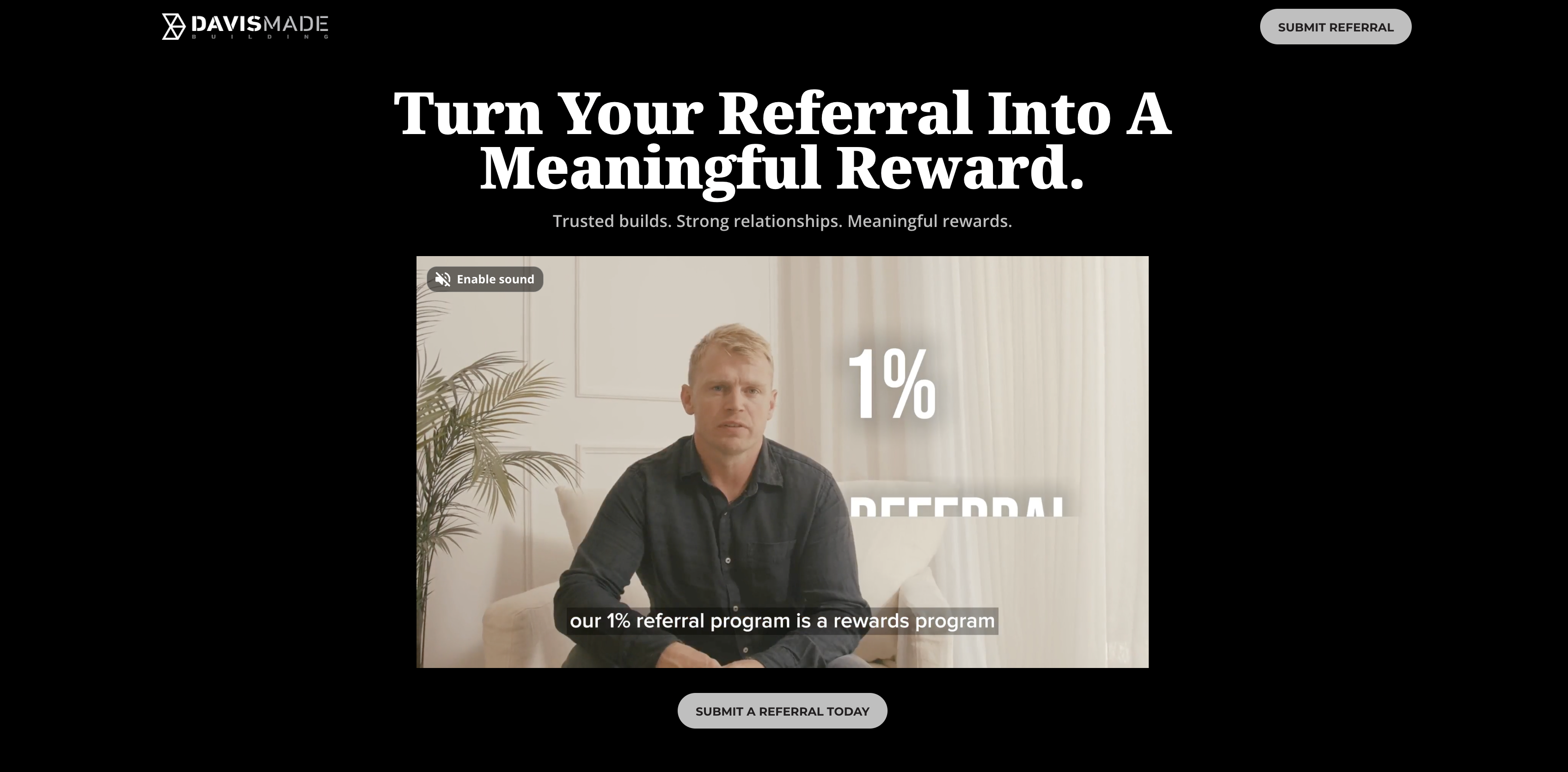 Davis Made referral program page