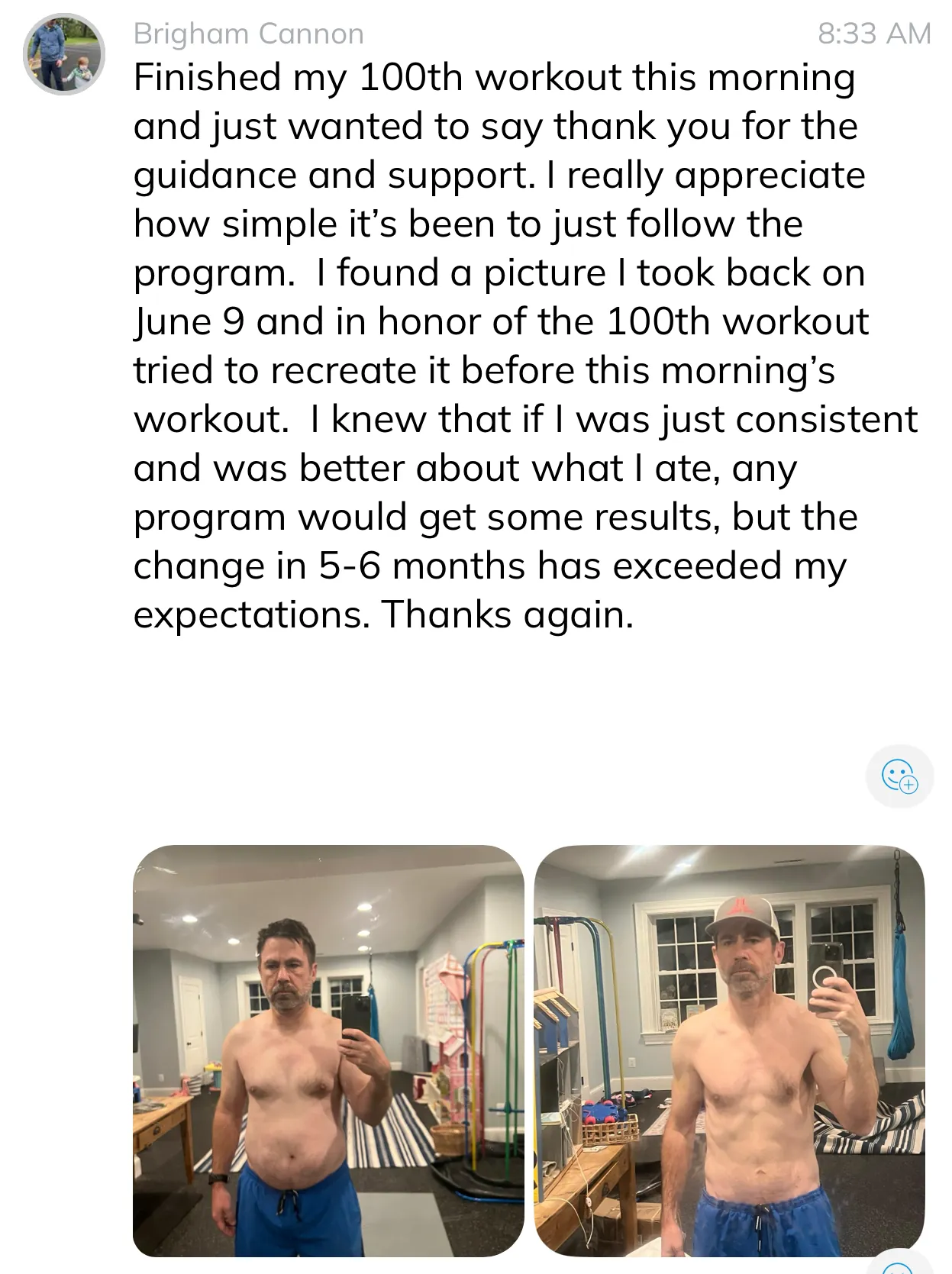 Brigham — 100 workouts