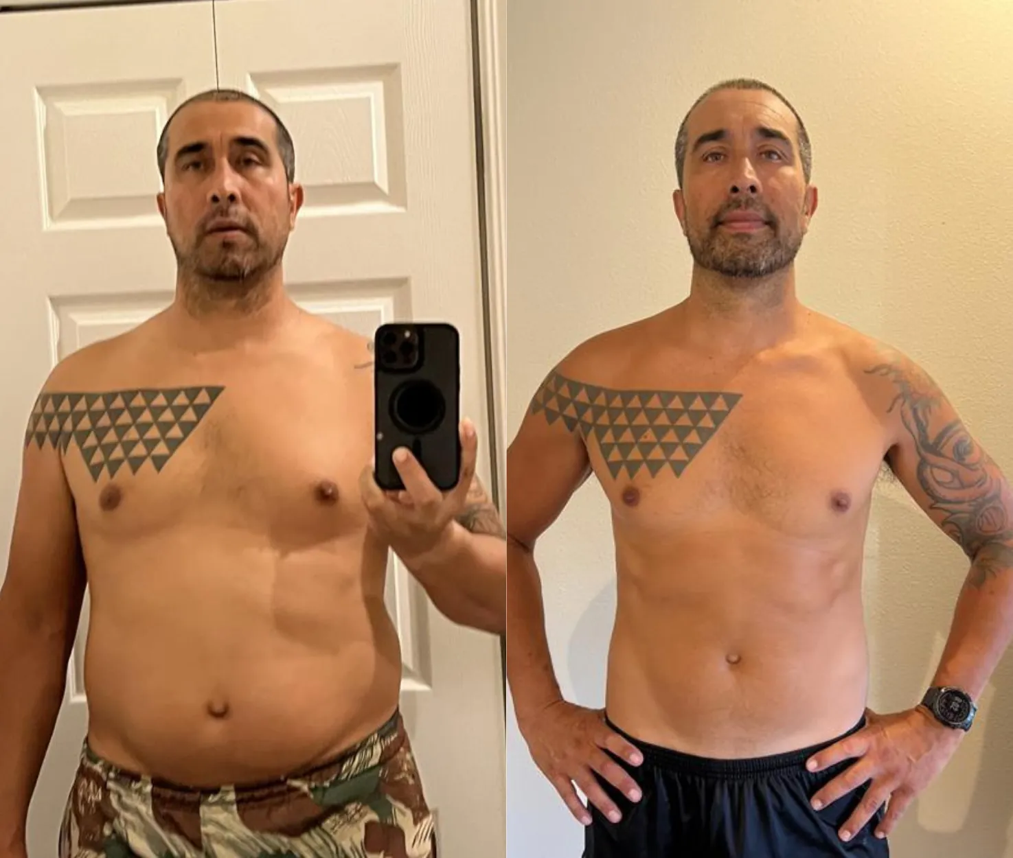 Martin before and after