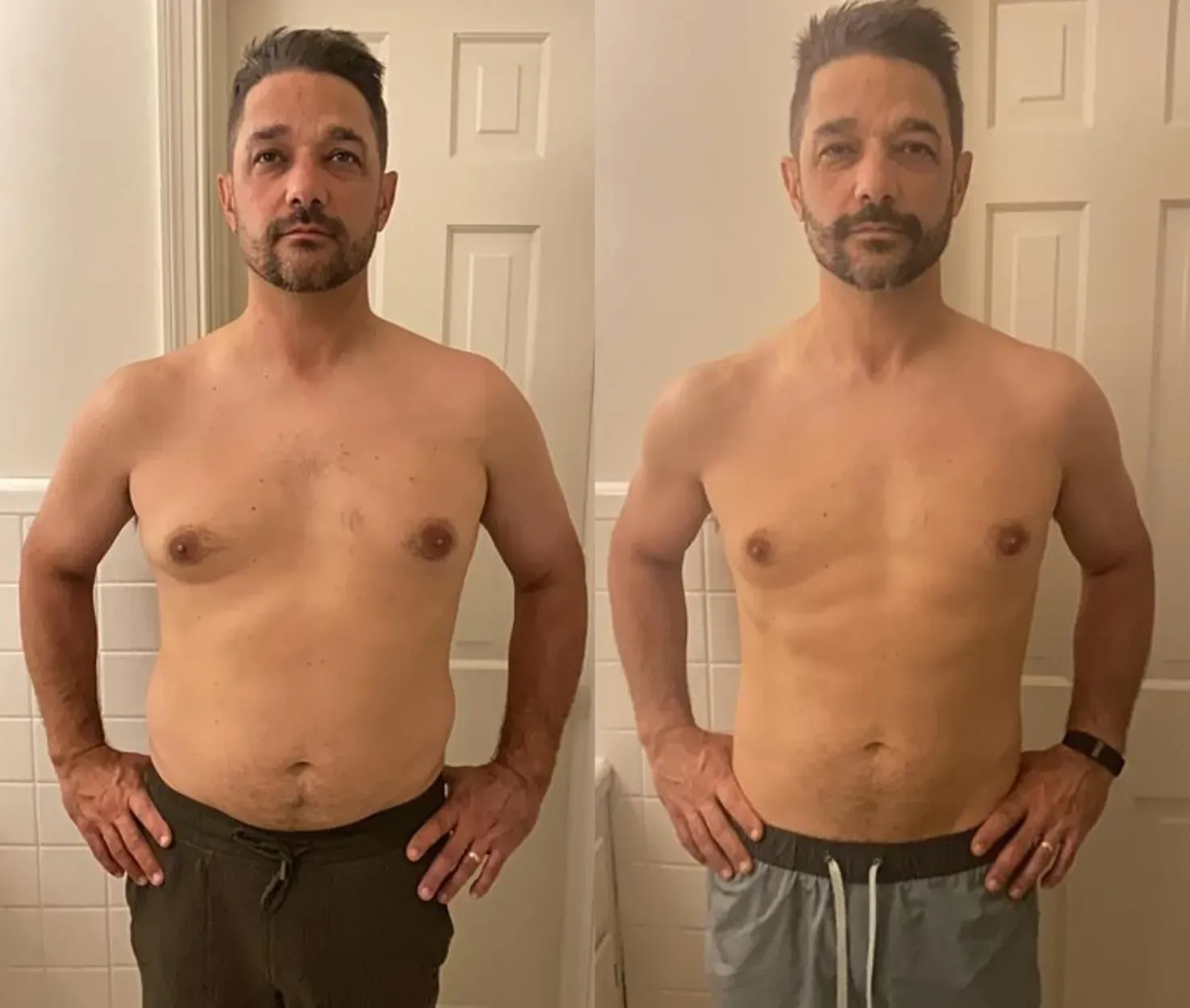 Roger before and after