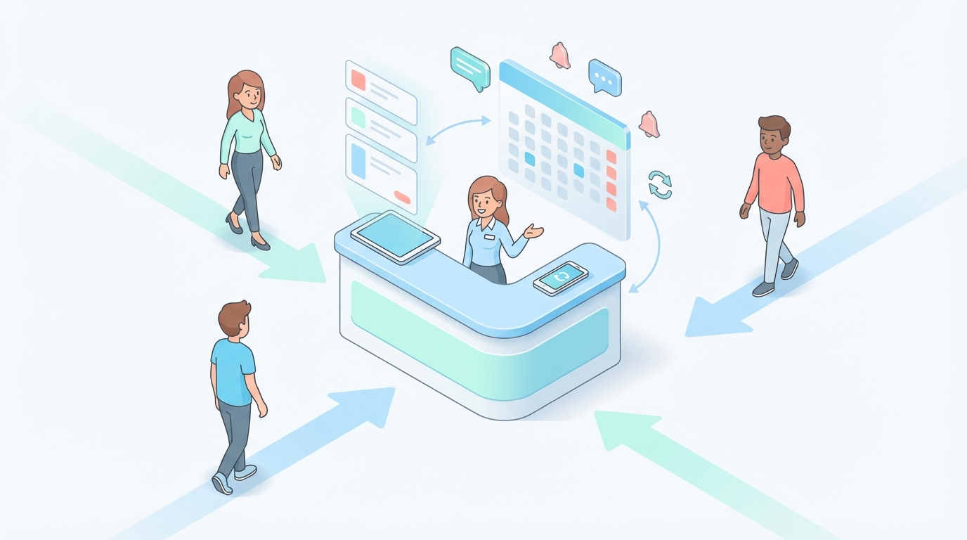 Erfolgsdiagramm mit steigenden Buchungen und sinkenden No-Shows