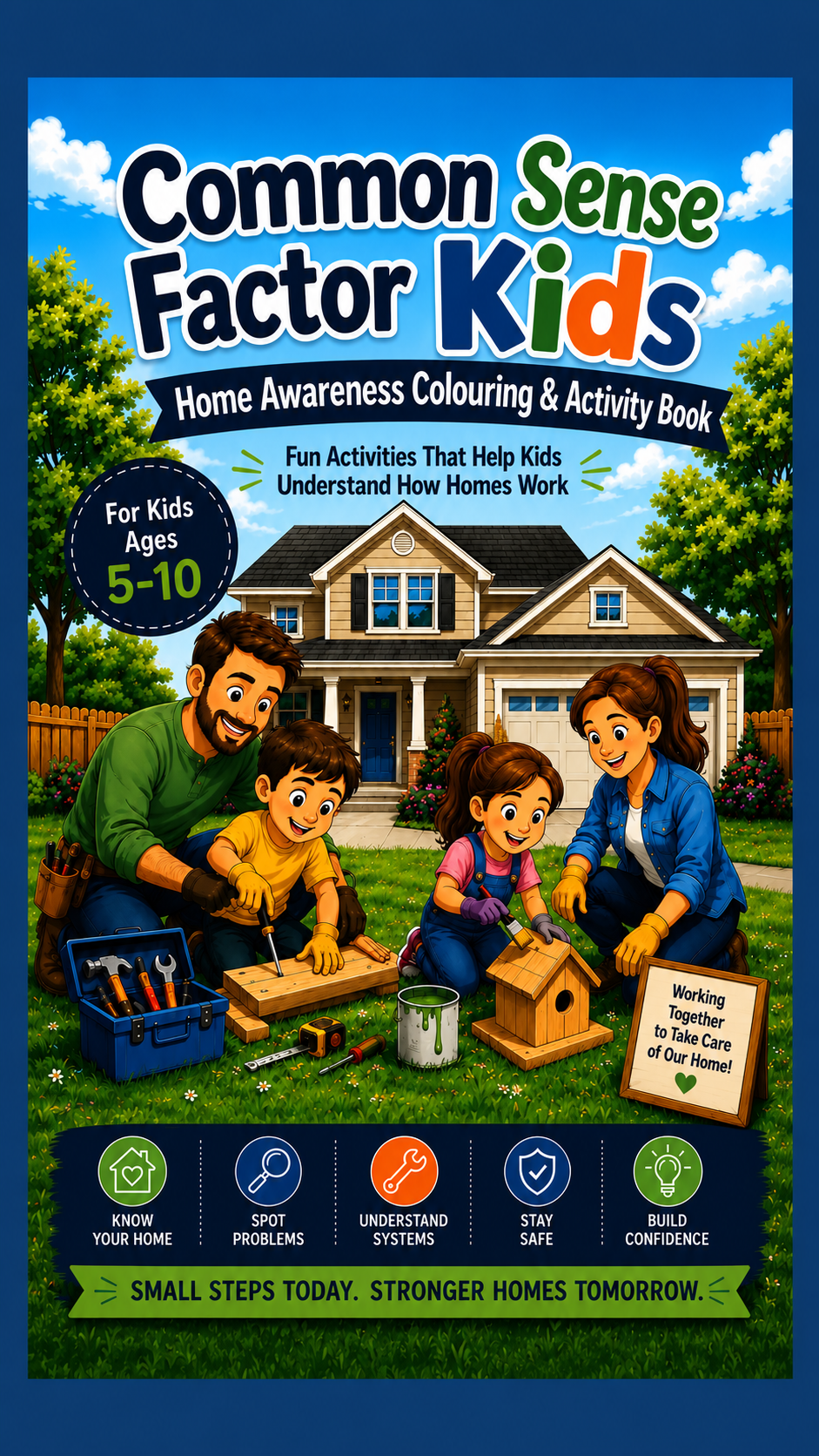 Common Sense Factor Kids Home Awareness Colouring & Activity Book helps children build practical life skills through engaging educational activities.