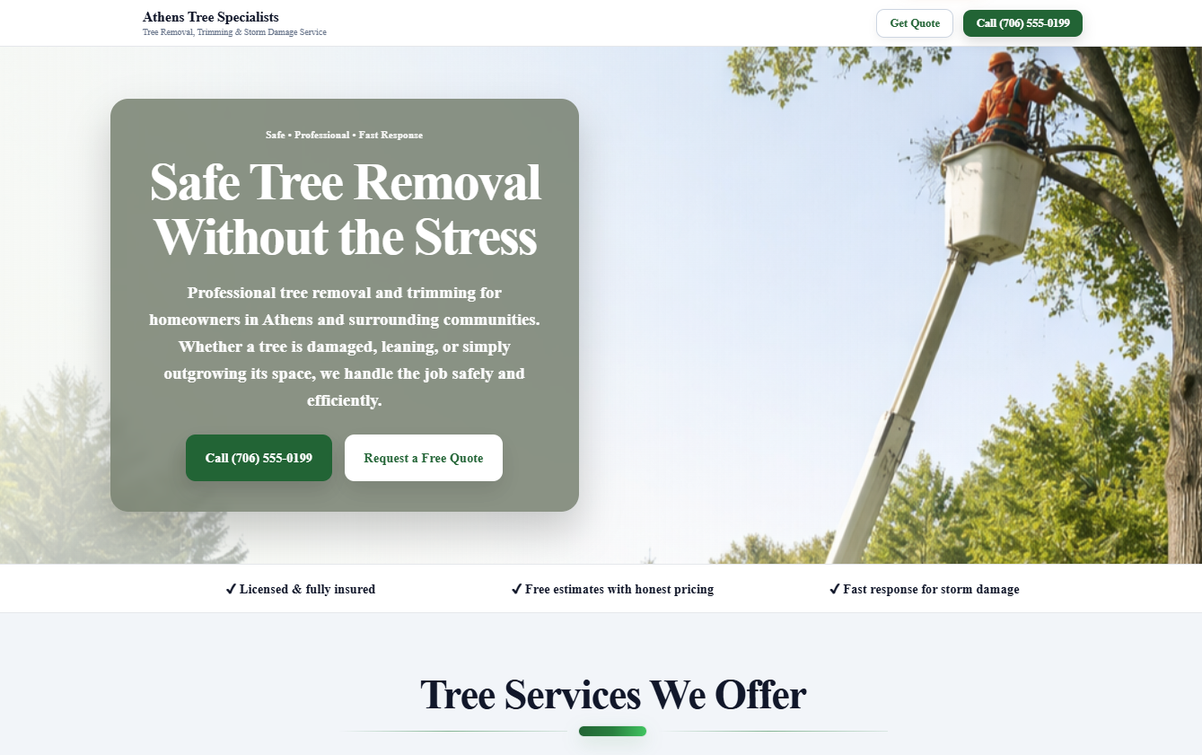 Tree service website demo