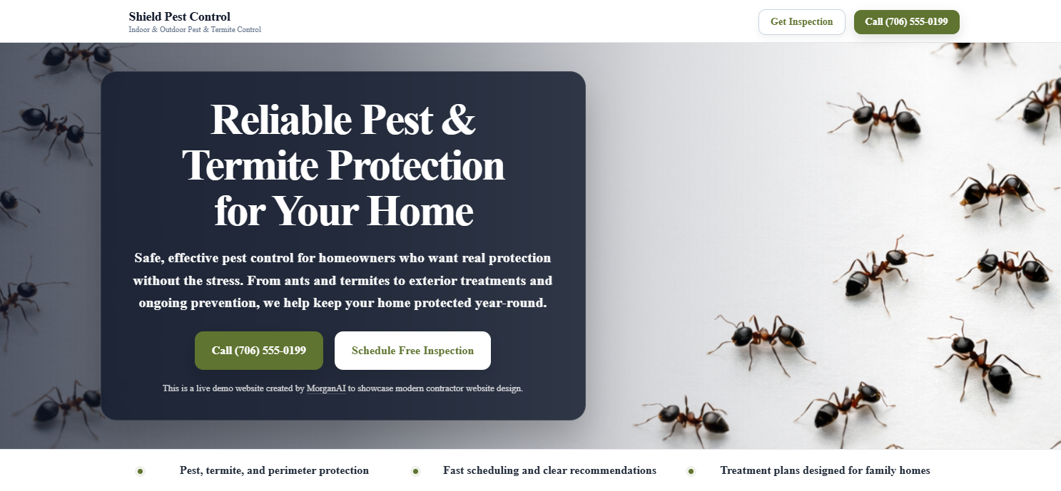 Pest control website demo