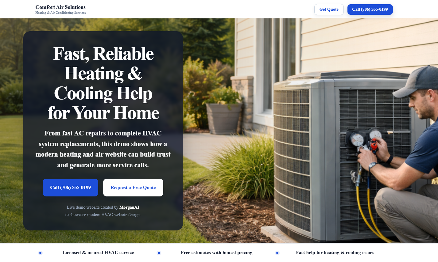 HVAC website demo