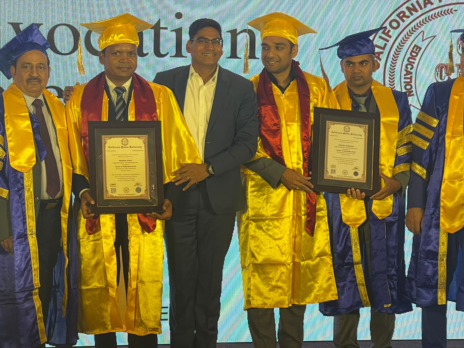 Dr. Aravind Padmaraju at a graduation event