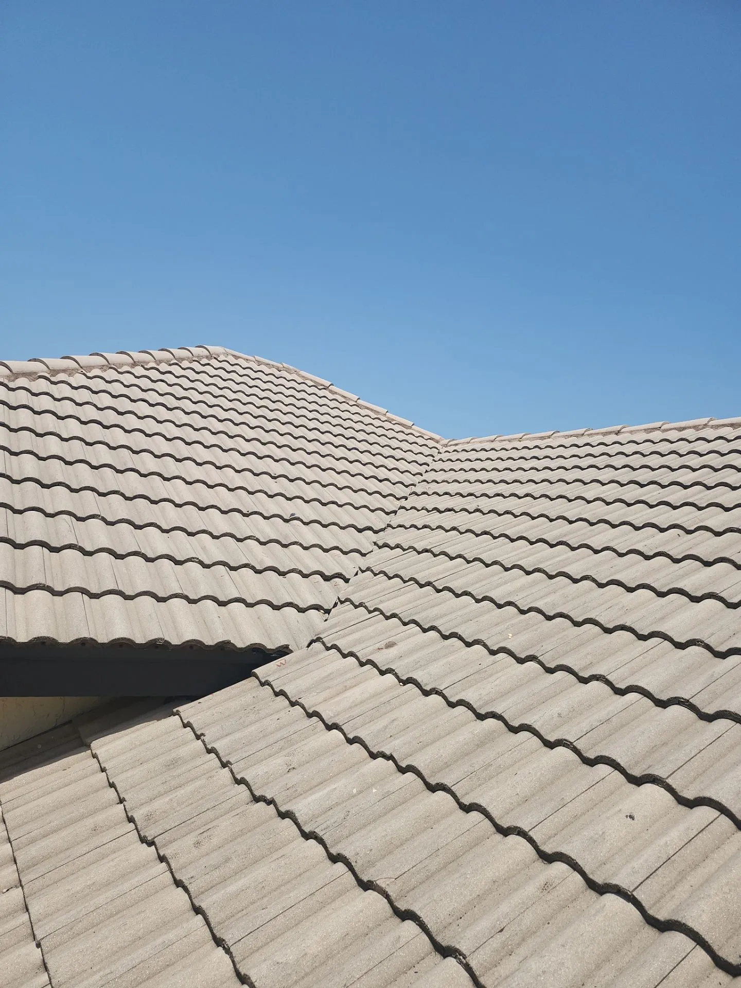 Repaired roof section after