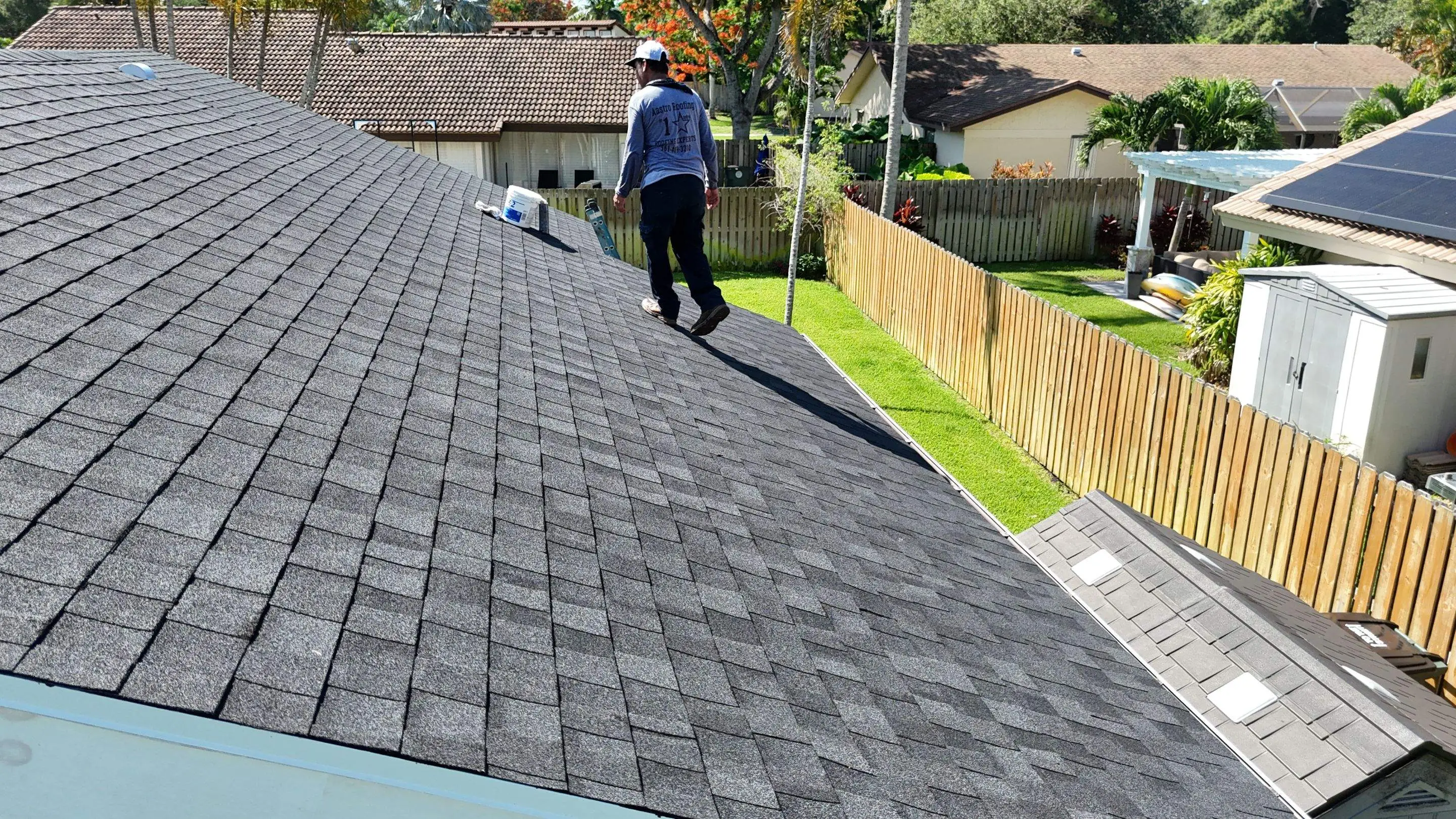 New shingle roof after replacement