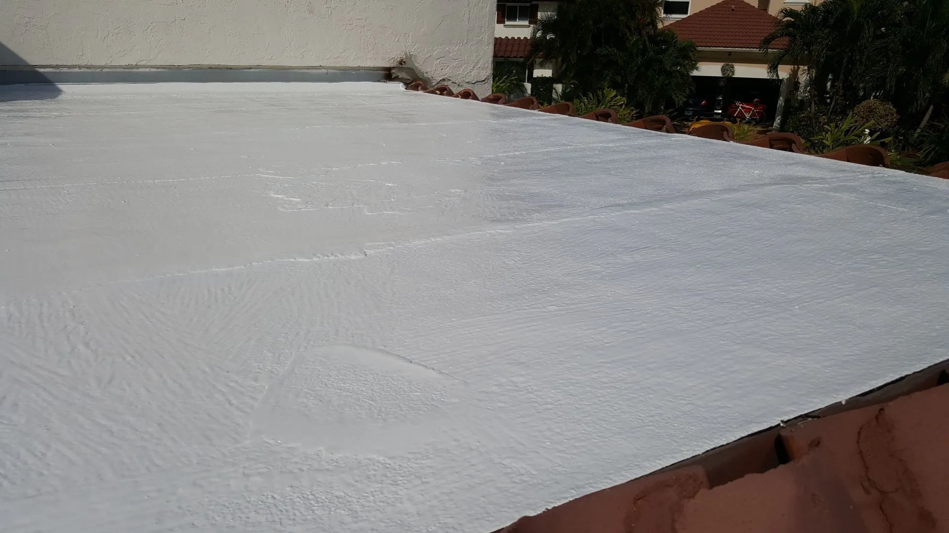 New flat roof system after replacement