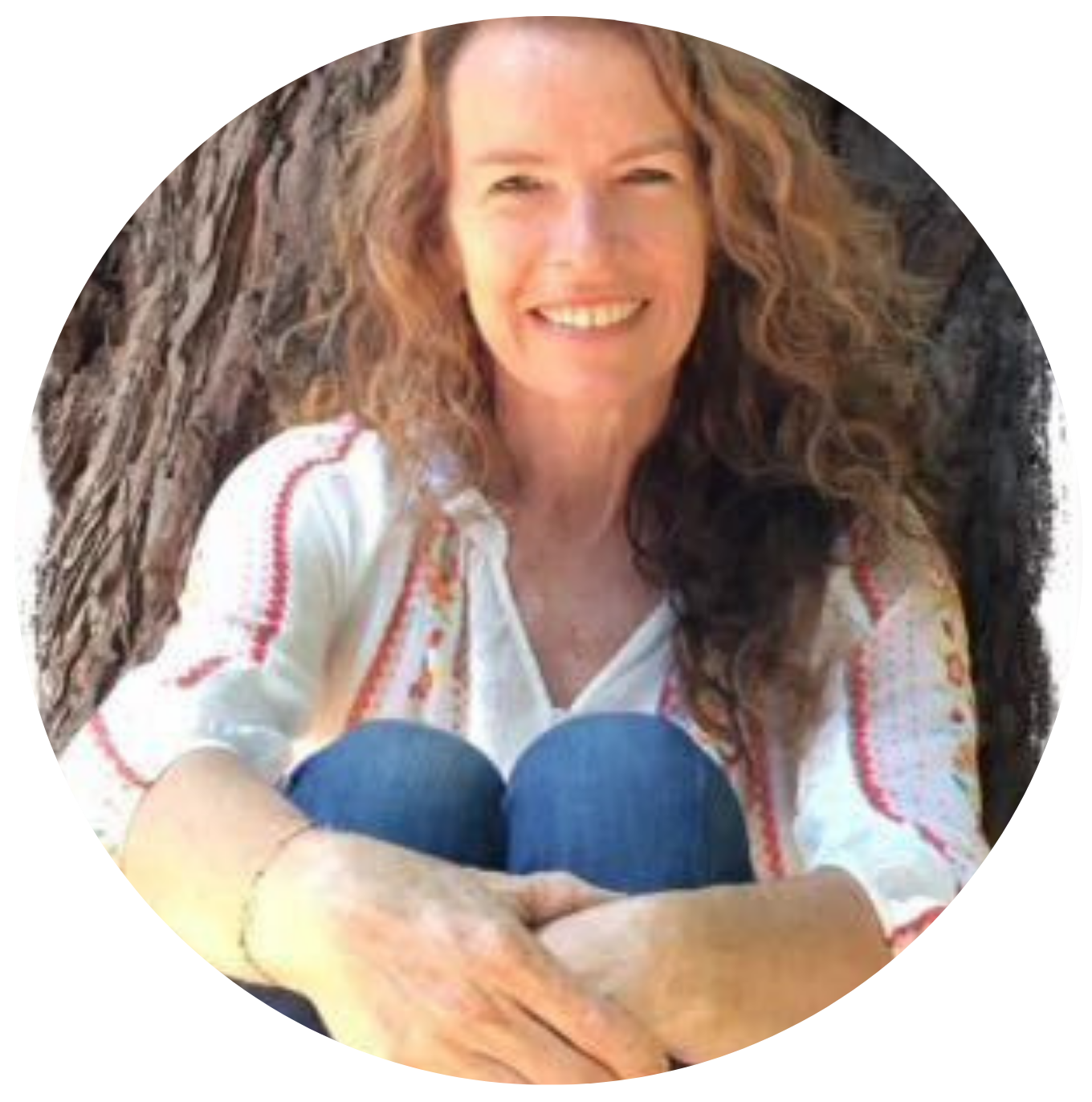 - Smiling woman seated with arms around her shins across a tree trunk, symbolizing grounded reflection and emotional ease  Would you like me to continue with the Competitive Horse Communication page next? I can also help you organize all these alt texts into a spreadsheet or checklist for easy GHL implementation.