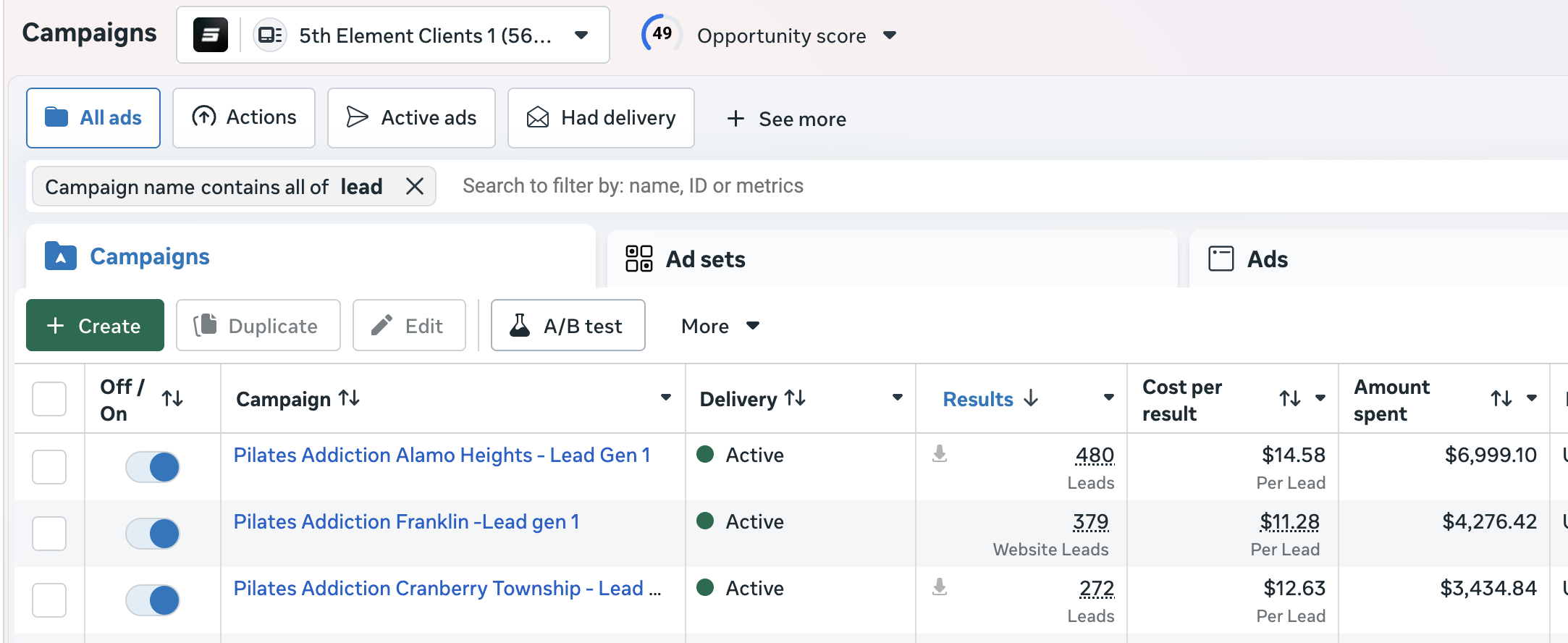 Ad Manager Results