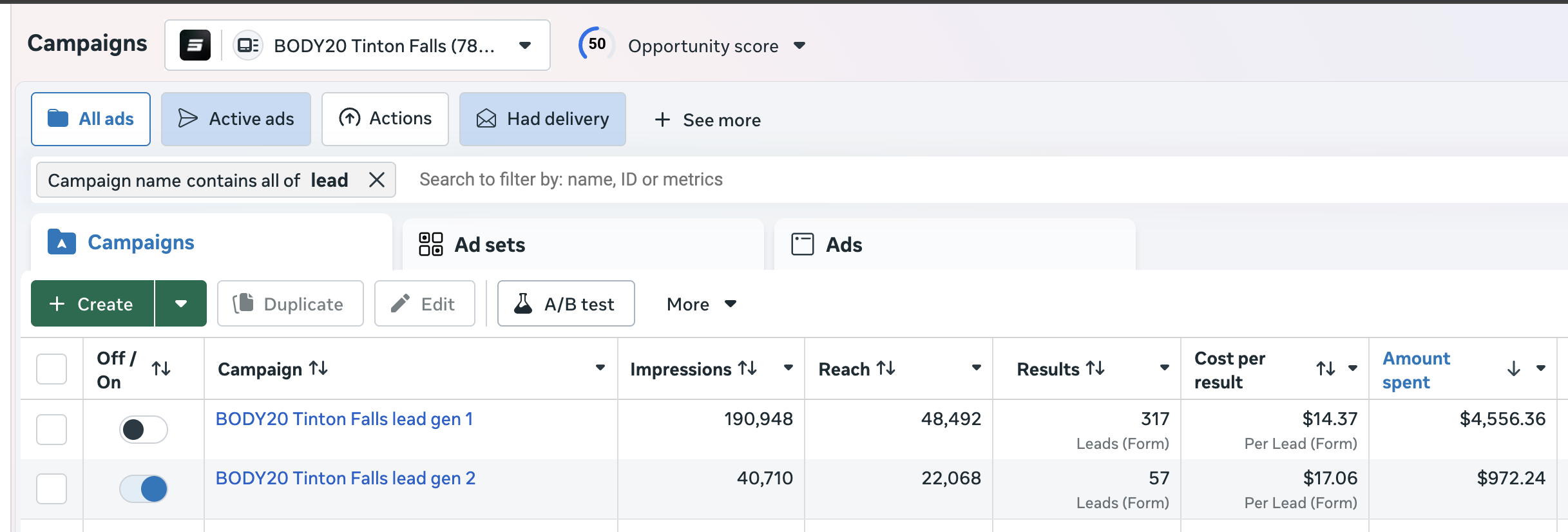 Ad Manager Results