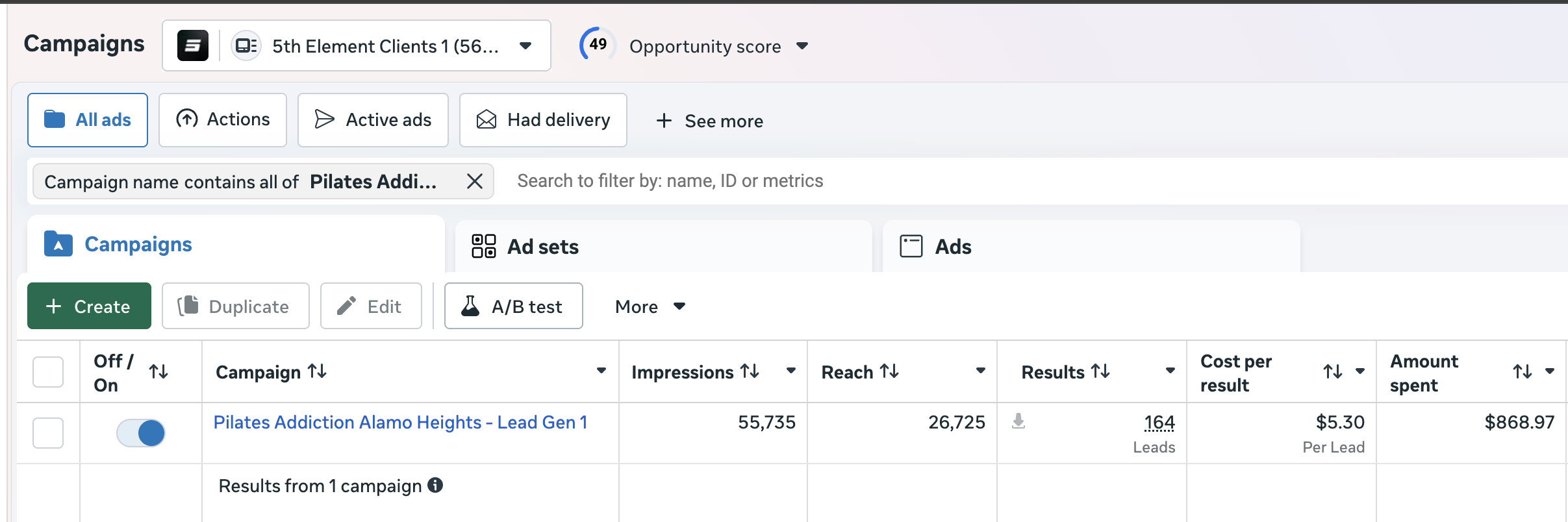 Ad Manager Results