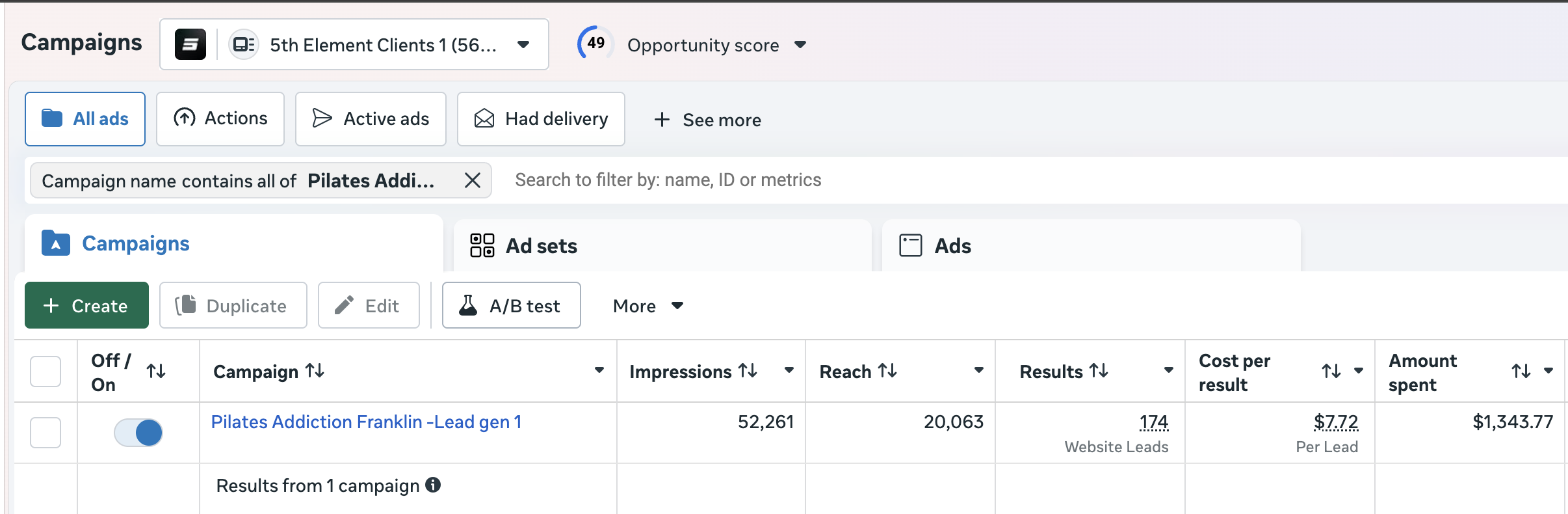 Ad Manager Results