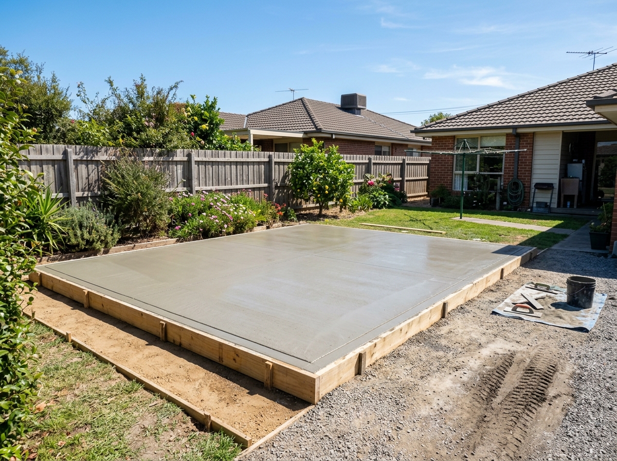 Shed slab concreting