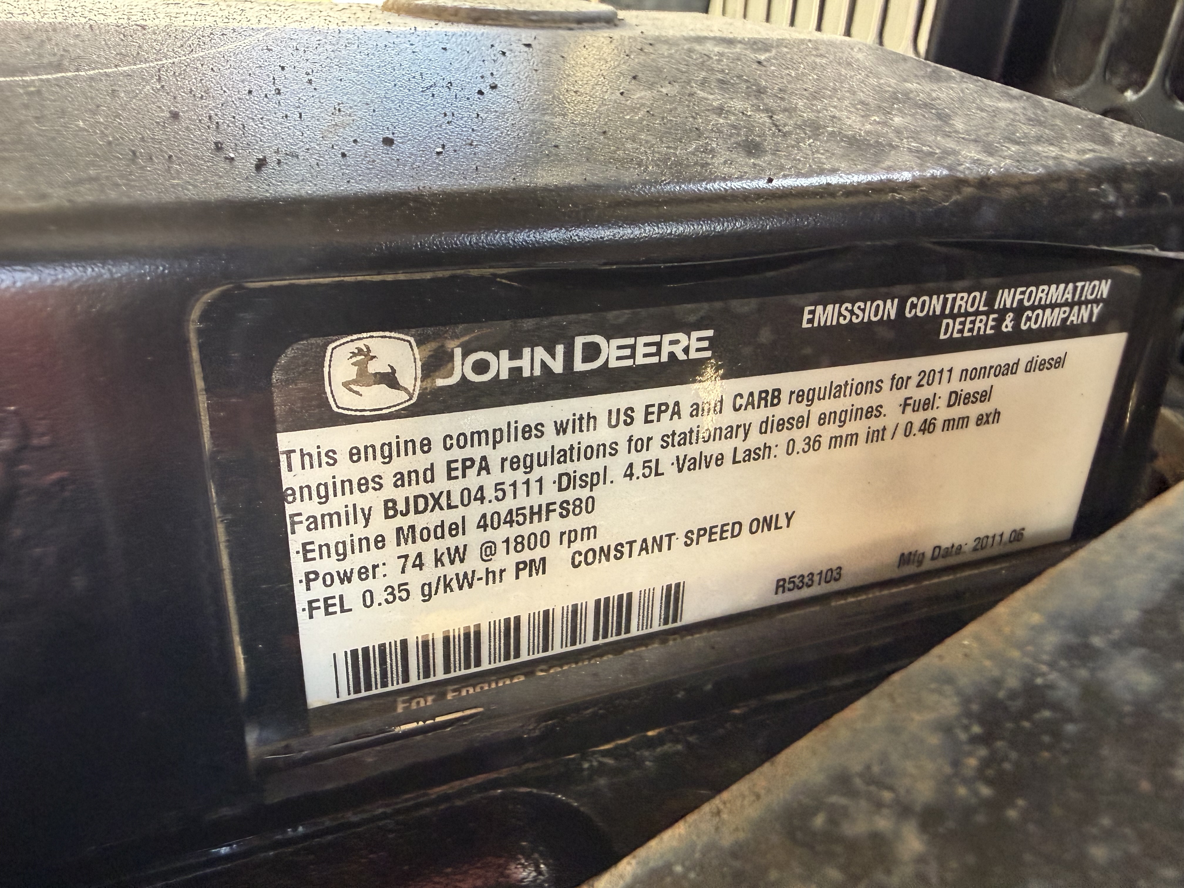 Skid Mounted Kohler 60 kW Genset, JD 4045H Engine - Image 9