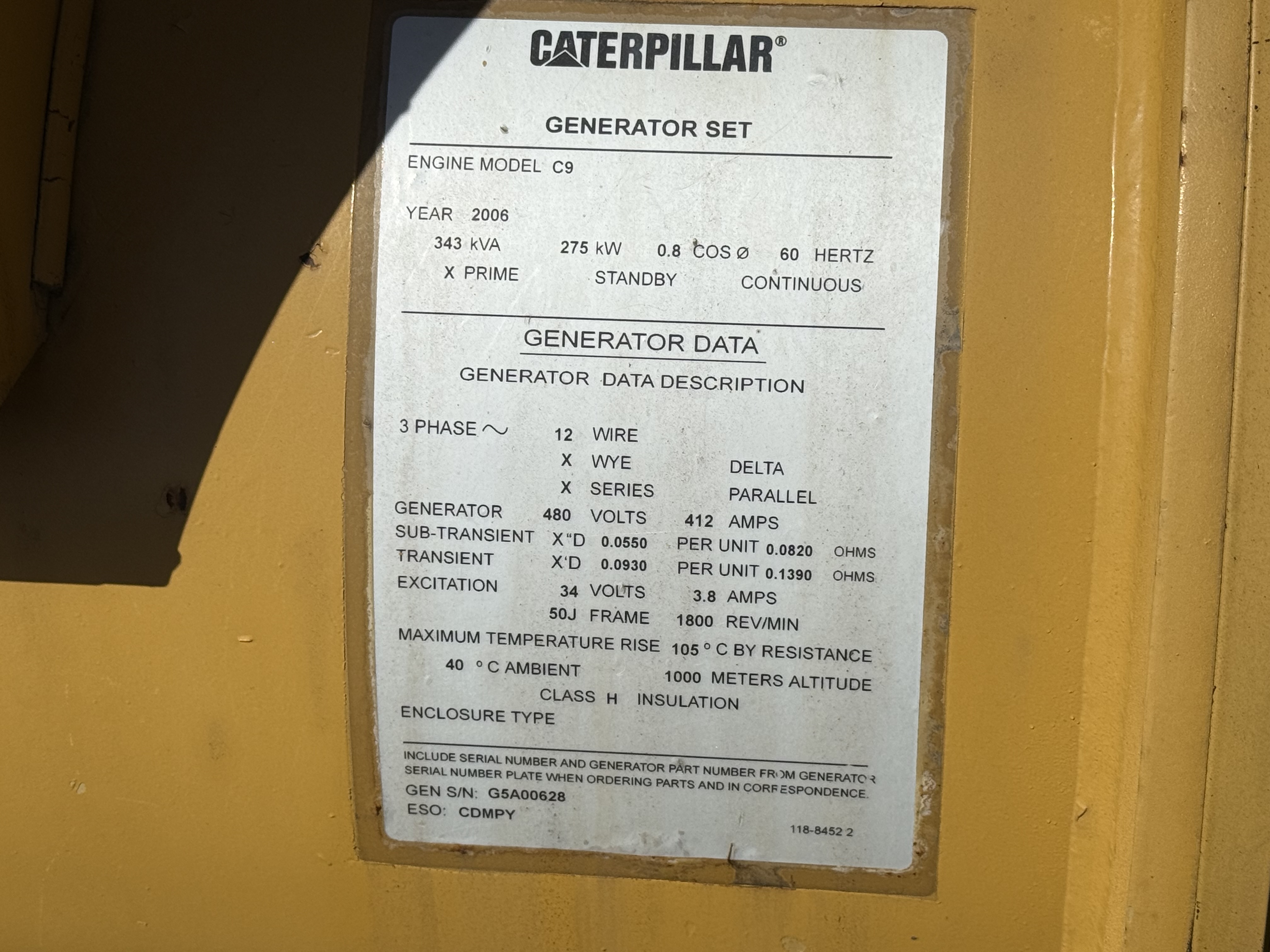 Skid Mounted CAT 275 kW Genset, C9 Engine - Image 12