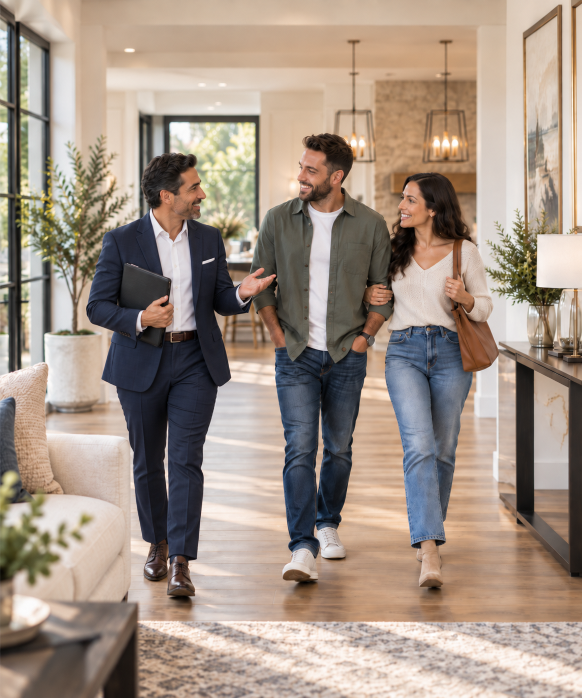 Homebuyers consulting with a real estate professional