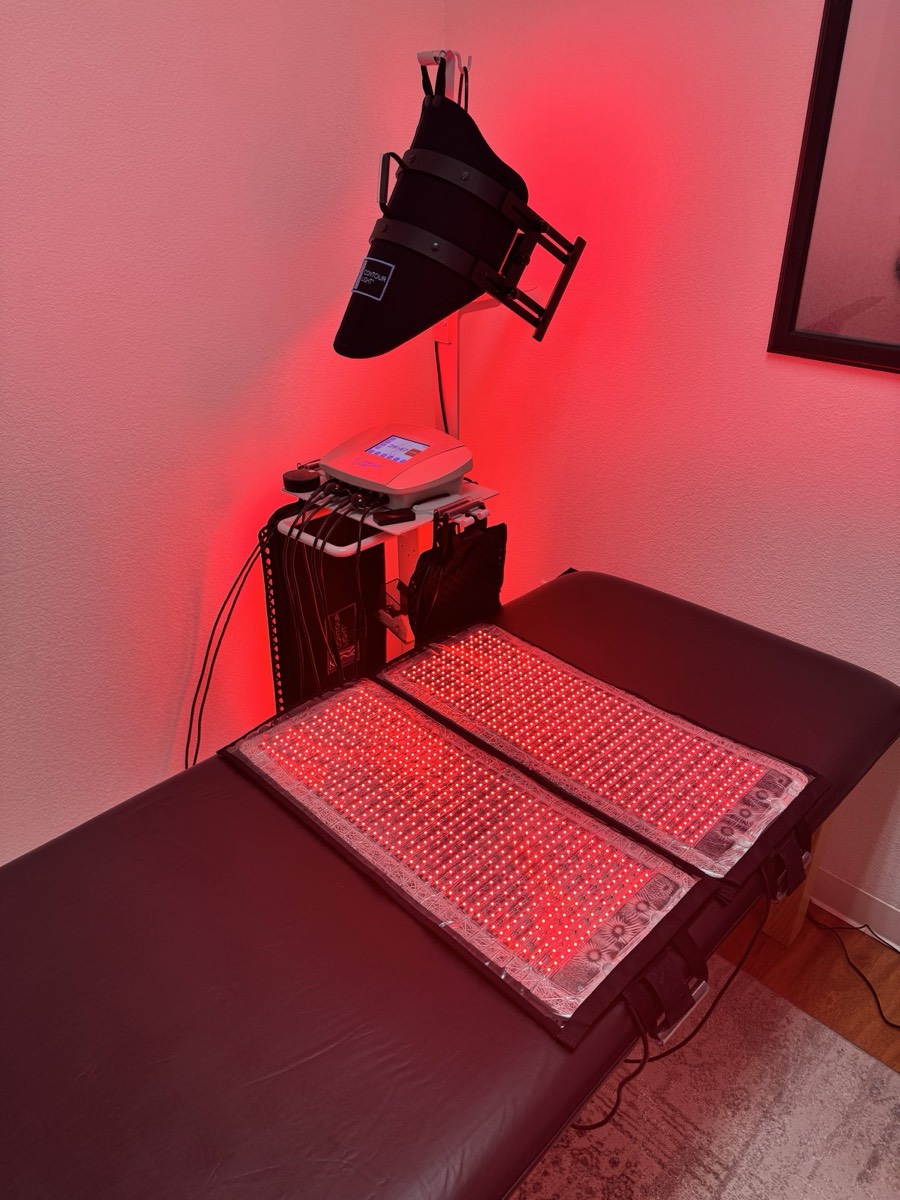 Private Contour Light treatment room at Genesis Red Light, Cedar Park