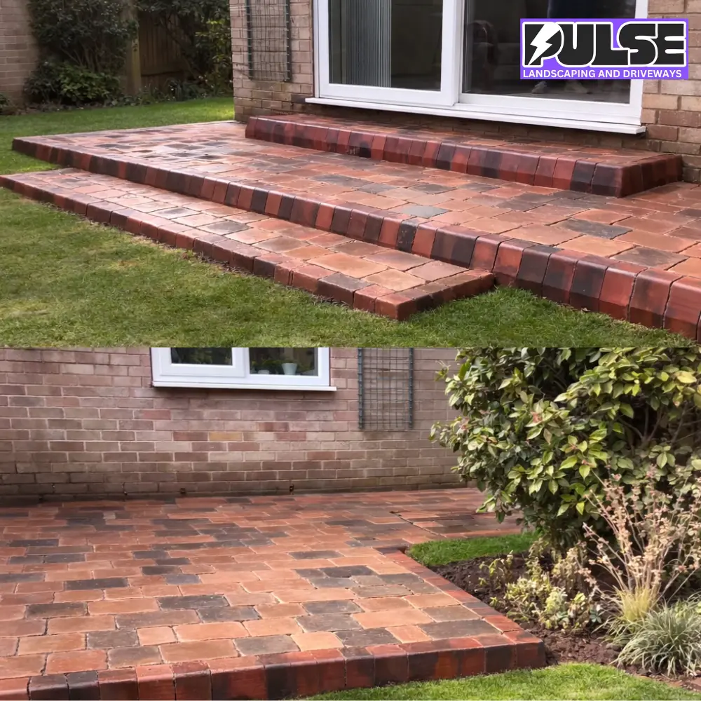 Completed block paving driveway finish