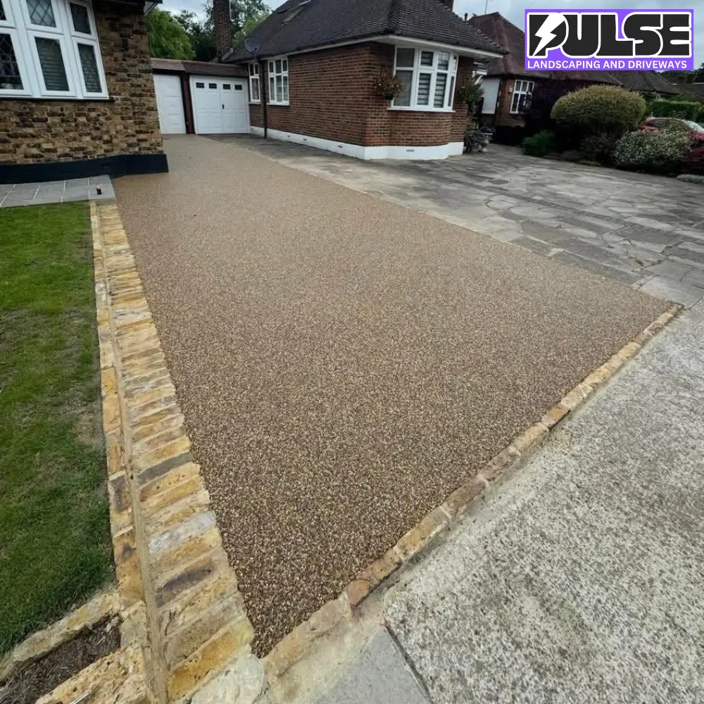 Completed resin driveway finish