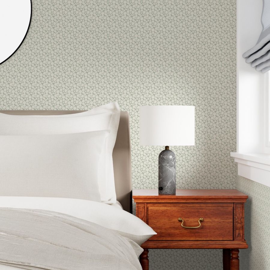 Wallpaper in Ditsy Cosmos Sage Green Wallpaper in Ditsy Cosmos Sage Green