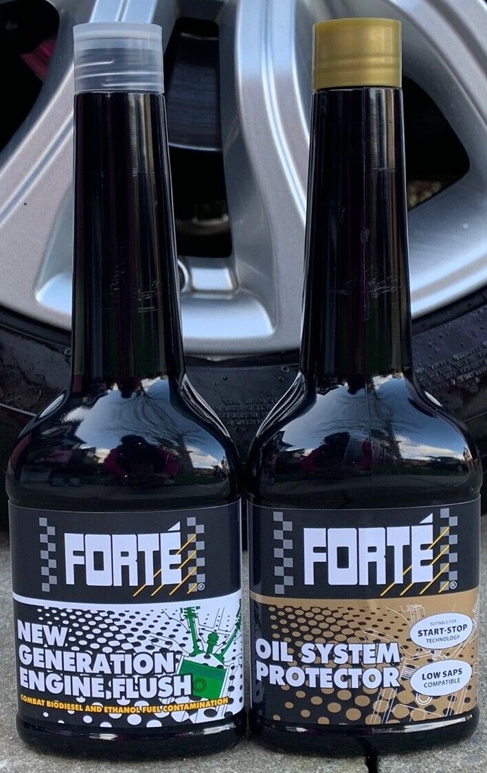 Forte Oil System Protector bottle — engine oil treatment that maintains oil stability and prevents contamination build-up between services