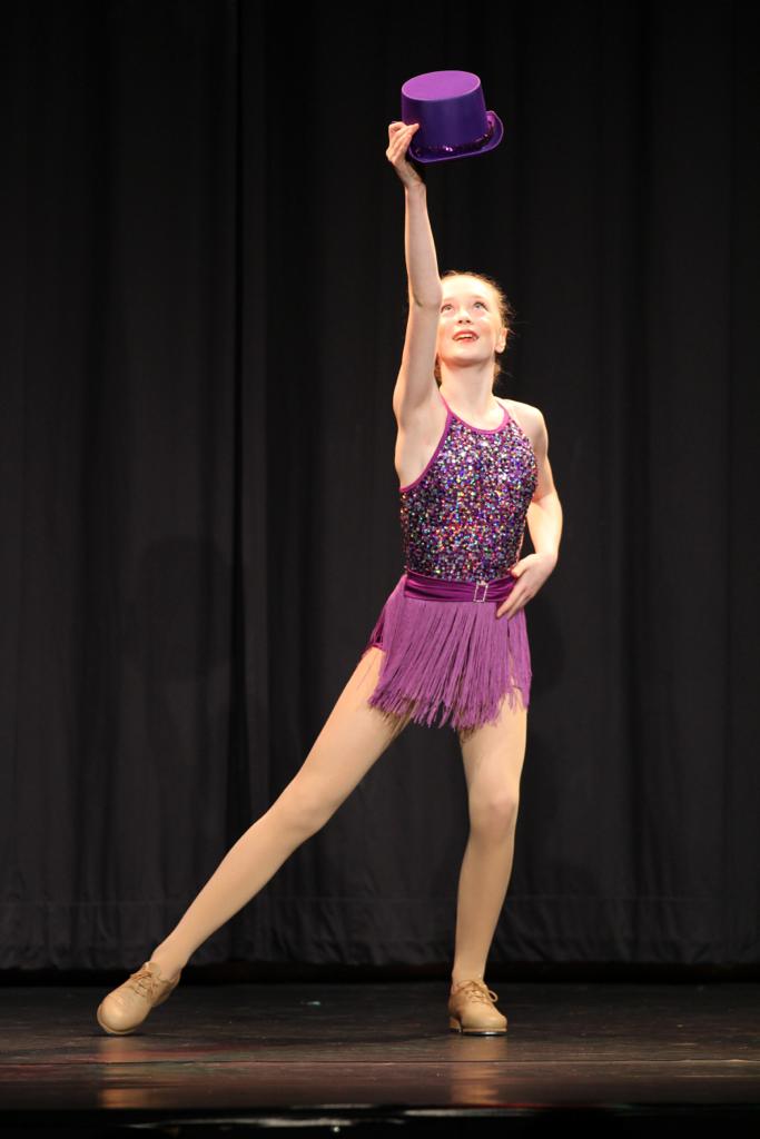 Tap dancer with a purple top hat