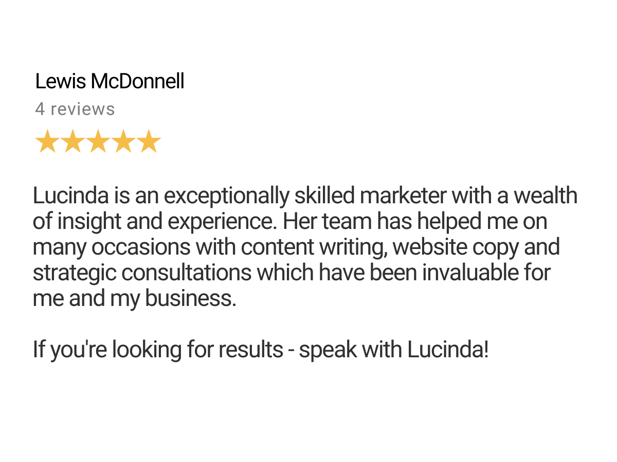 Customer testimonial screenshot