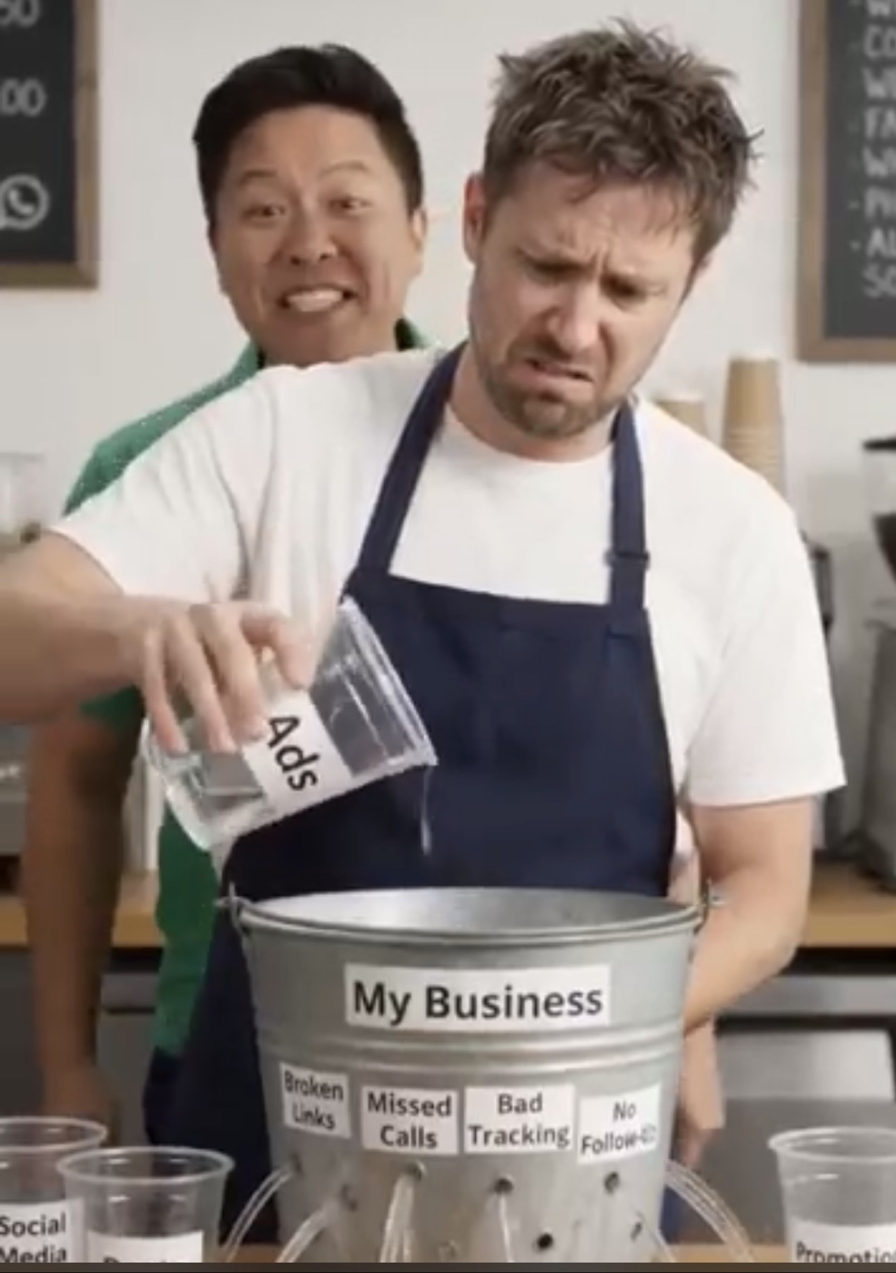 Water pouring into a leaking bucket