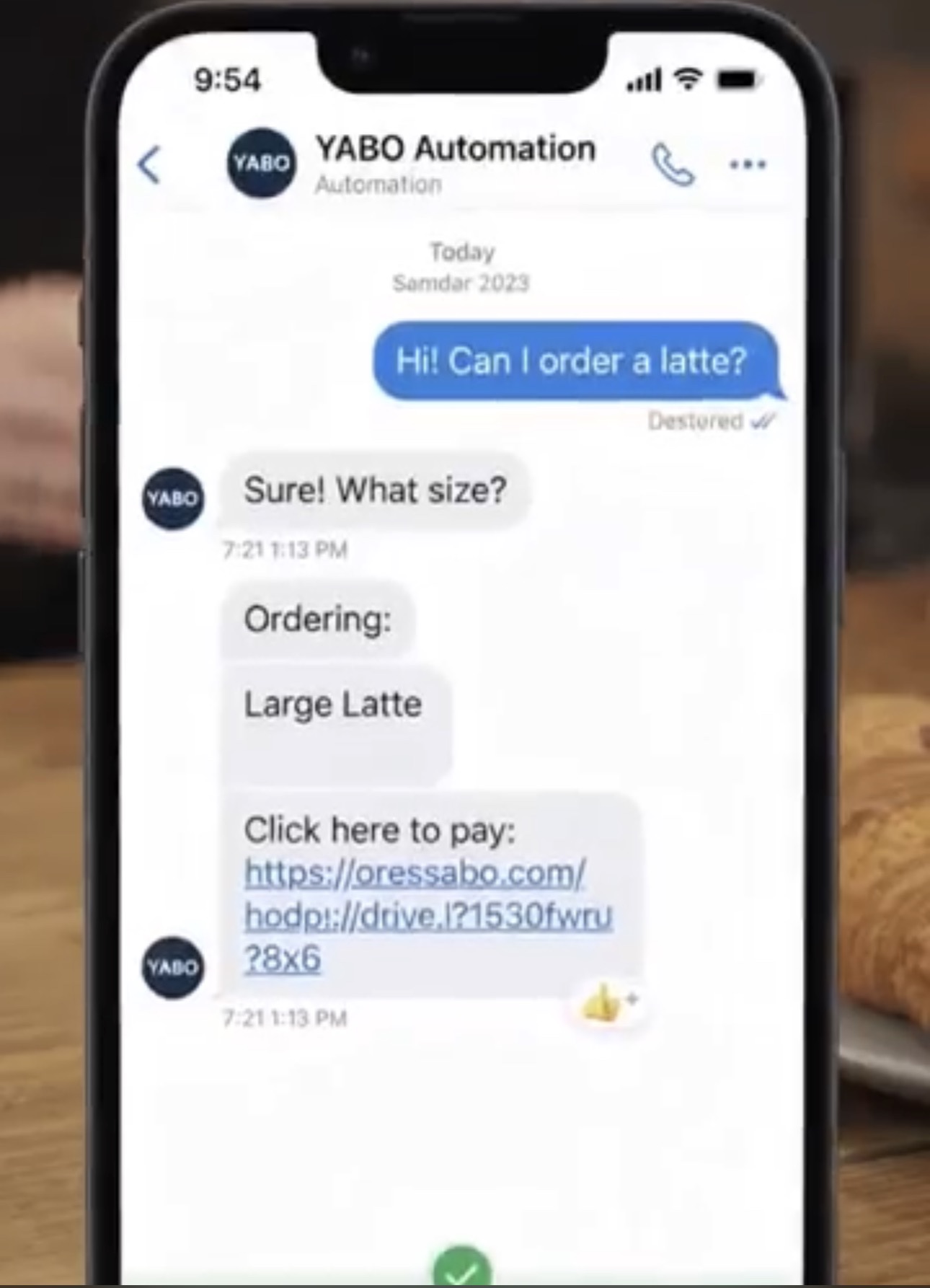 Connected conversion system answering a customer order automatically