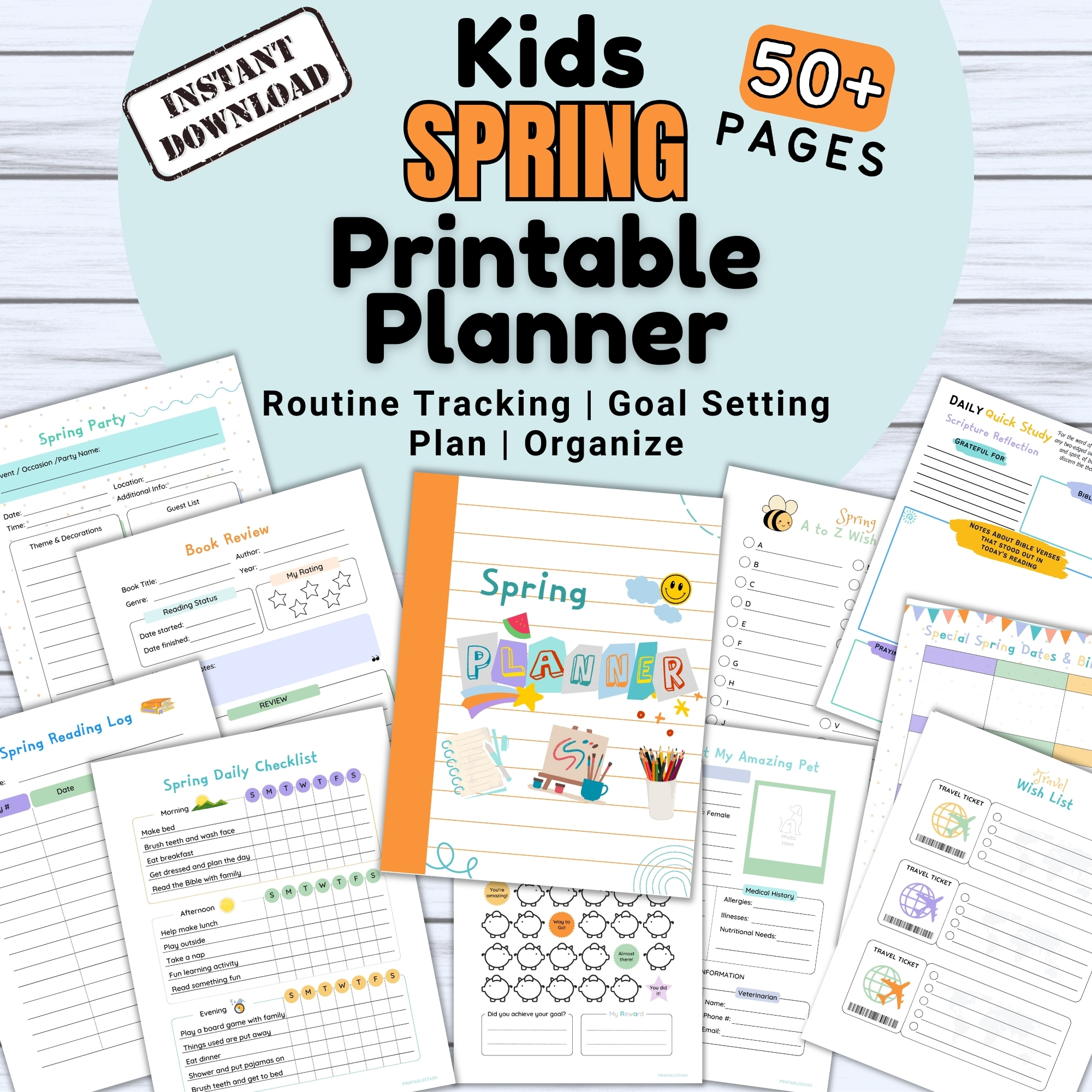 Spring Planner Pages Spring Printable Planner for Kids – Fun Seasonal Daily Pages