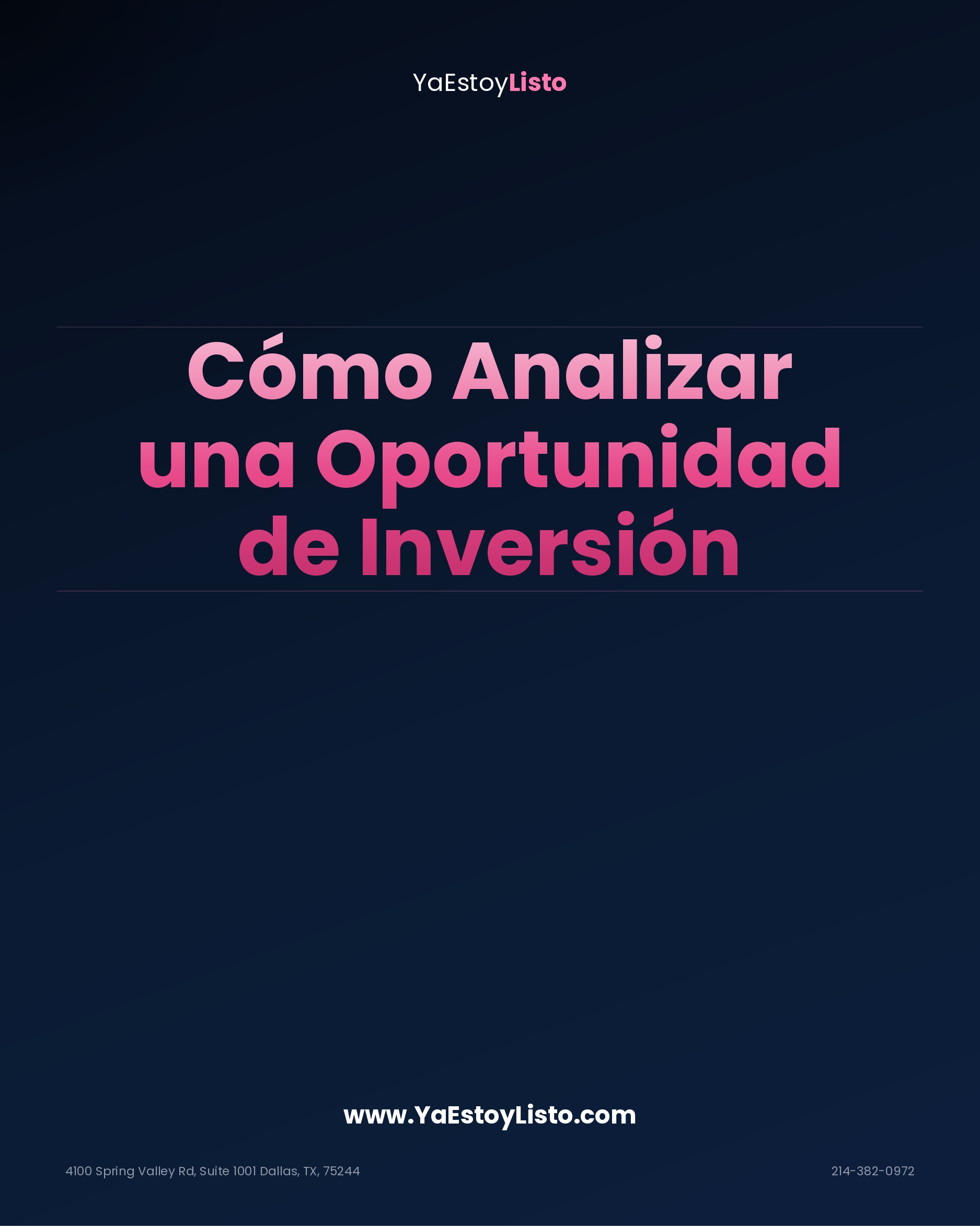 Portada de la guía: Cómo Analizar una Oportunidad de Inversión