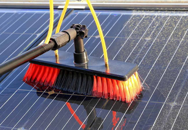 Solar panel cleaning