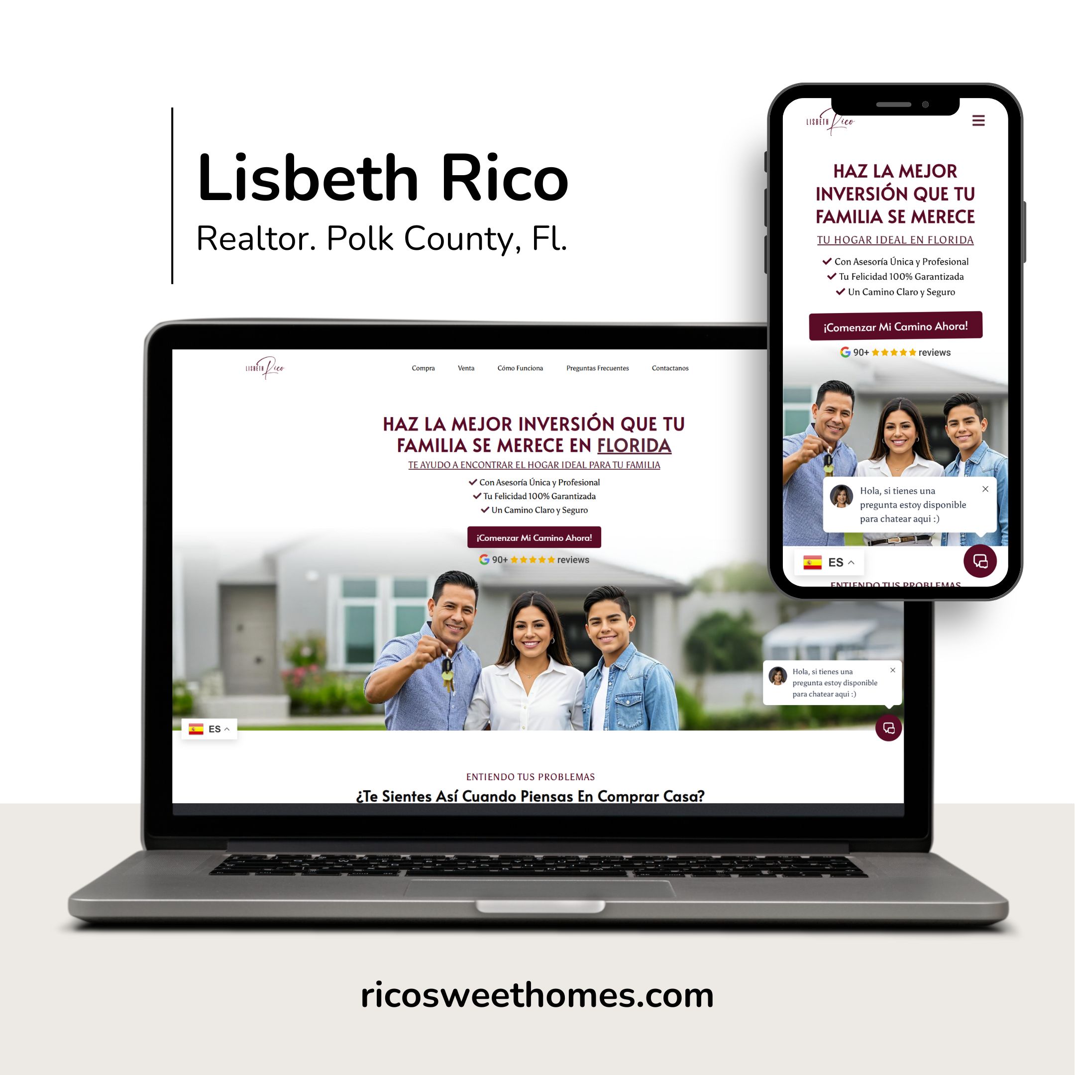 Lisbeth Rico website mockup