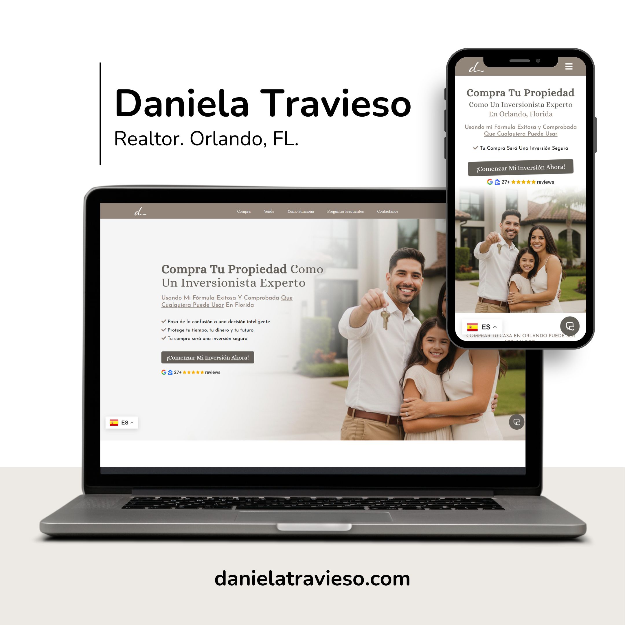 Daniela Travieso website mockup