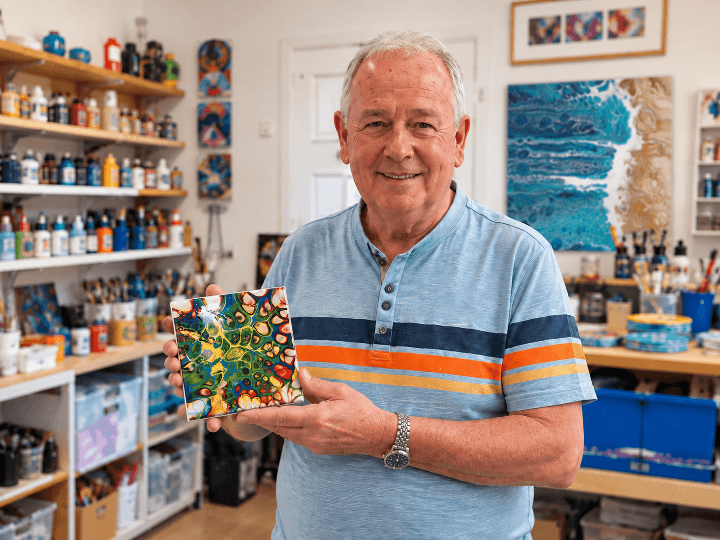 Robbie in his art studio