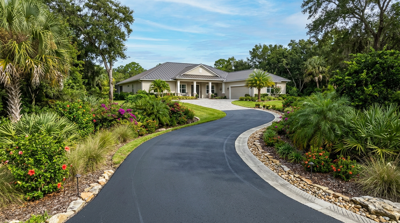  Beautifully completed steep driveway project showing proper grading and drainage integration