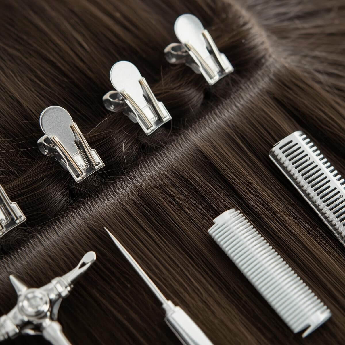 Hair sectioning during lice treatment to ensure every nit is removed