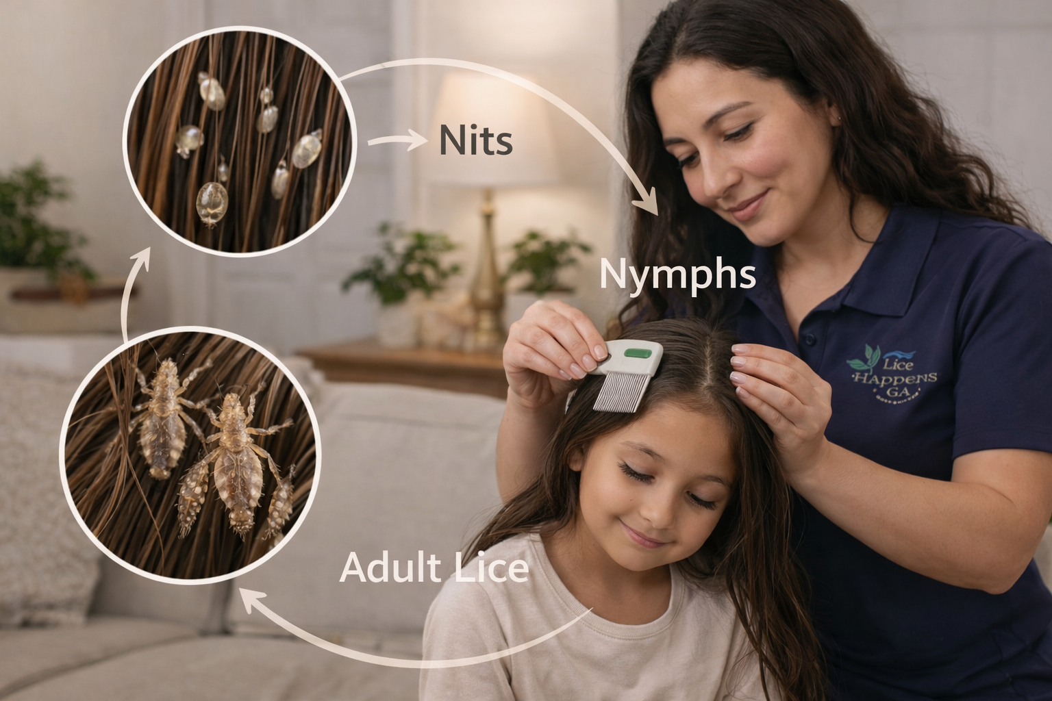 Lice life cycle demonstration with care