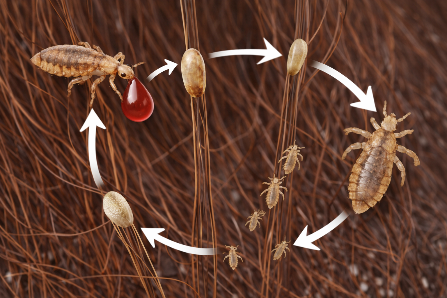 Life cycle of head lice