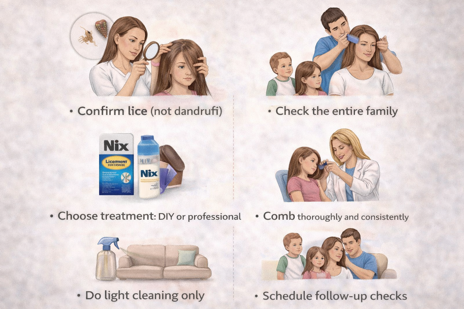 Lice management steps infographic guide