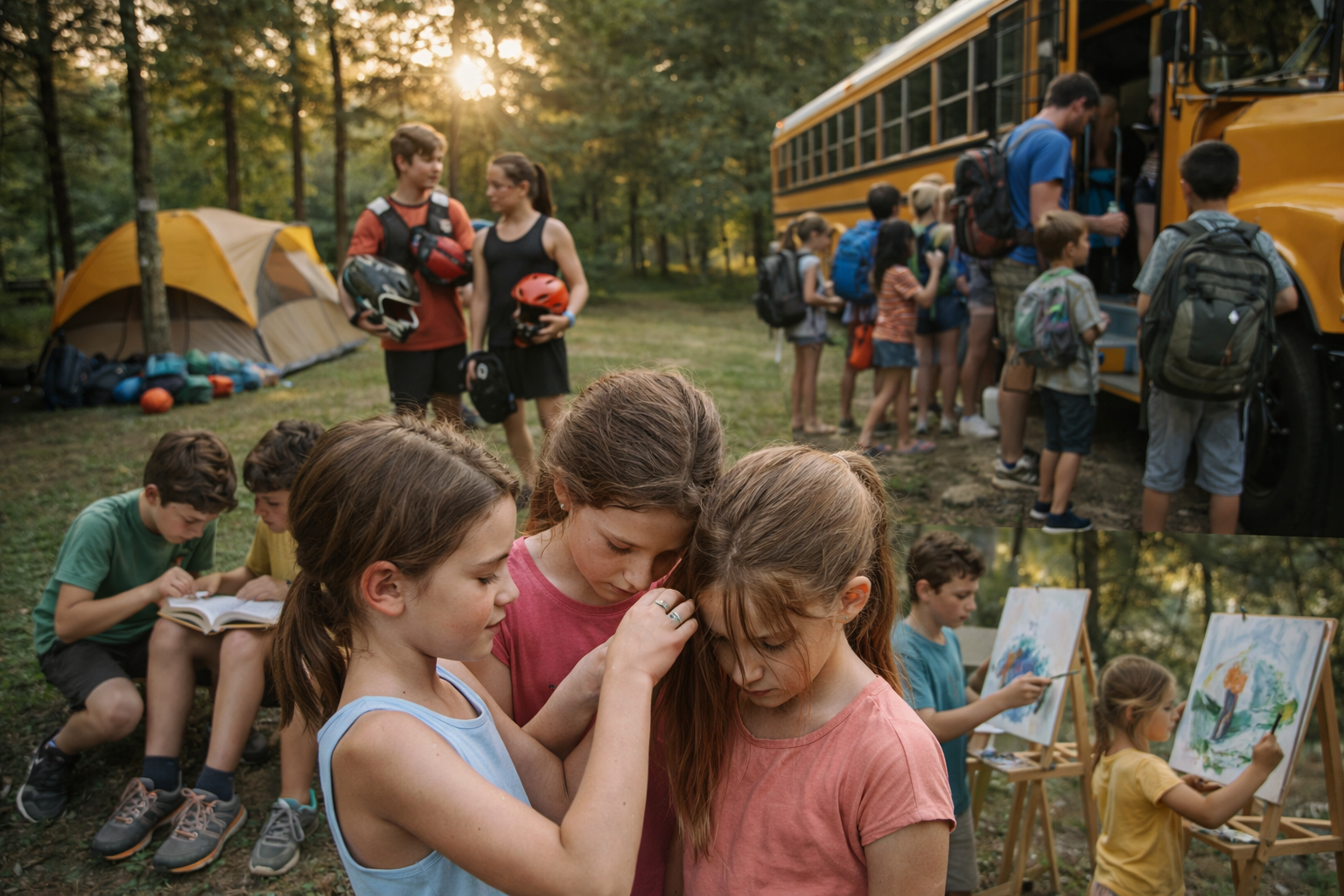 Camp life captured in golden light