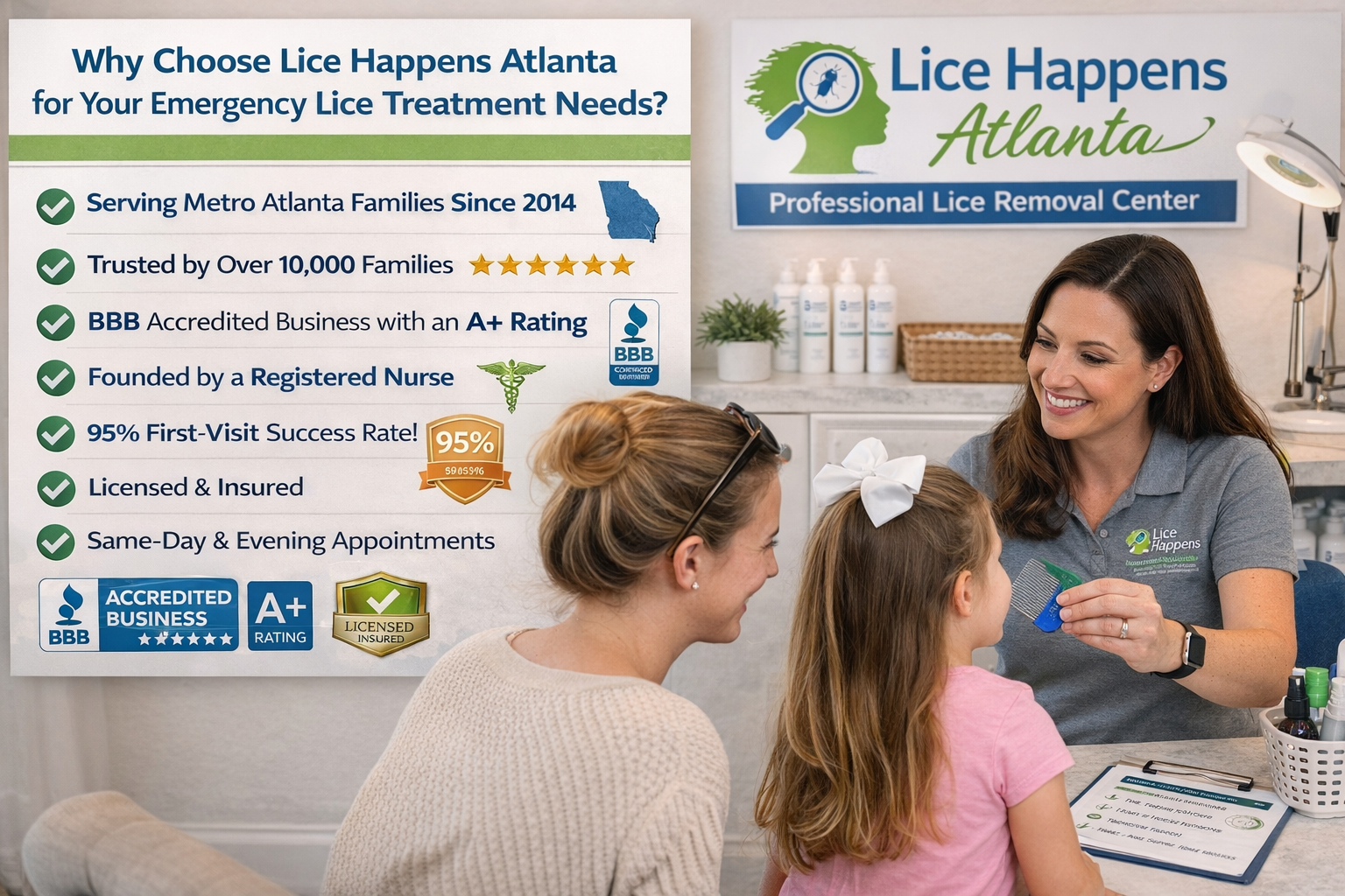 Lice Happens Atlanta treatment in action