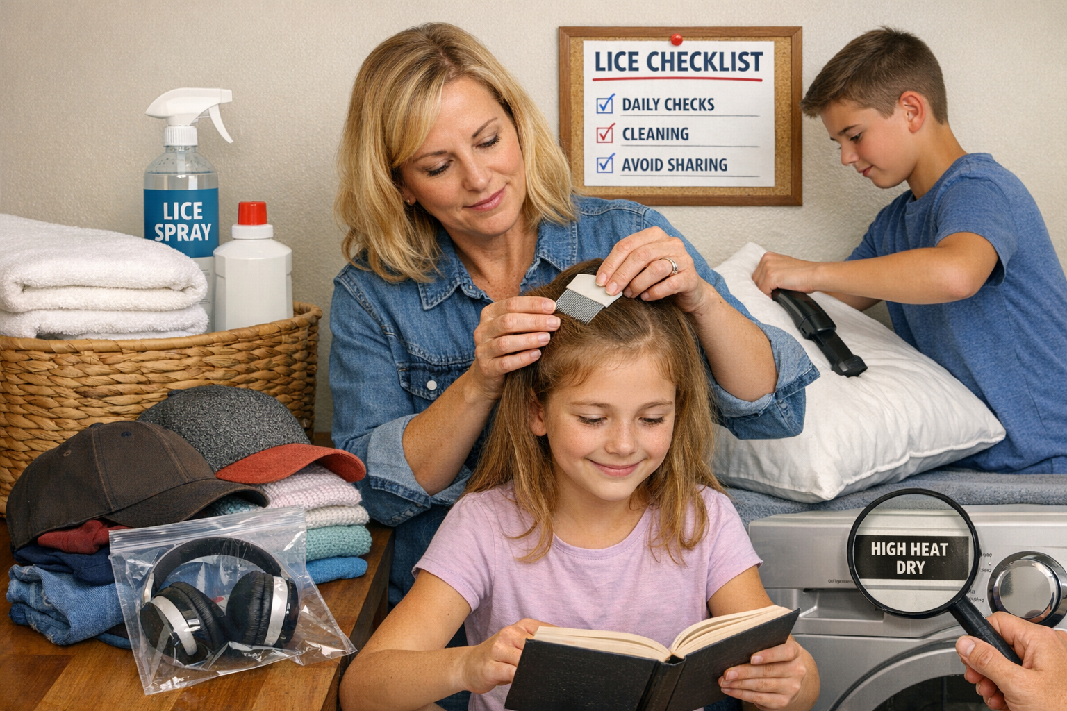 Lice prevention in a family home