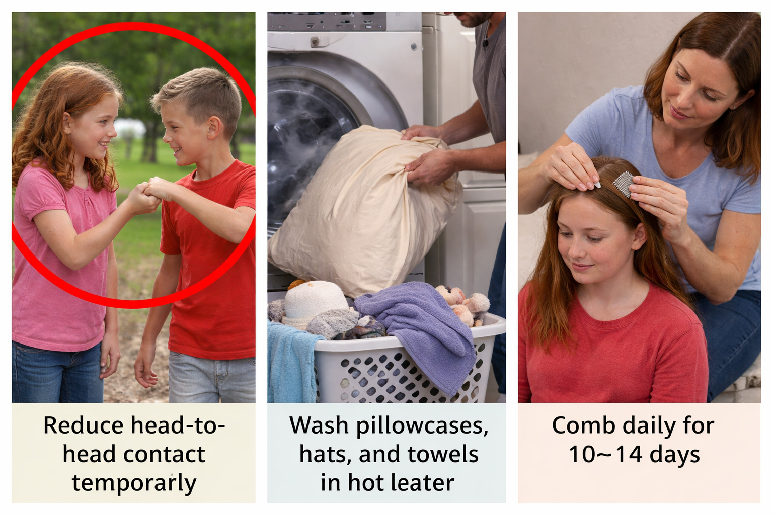 Lice prevention in three simple steps