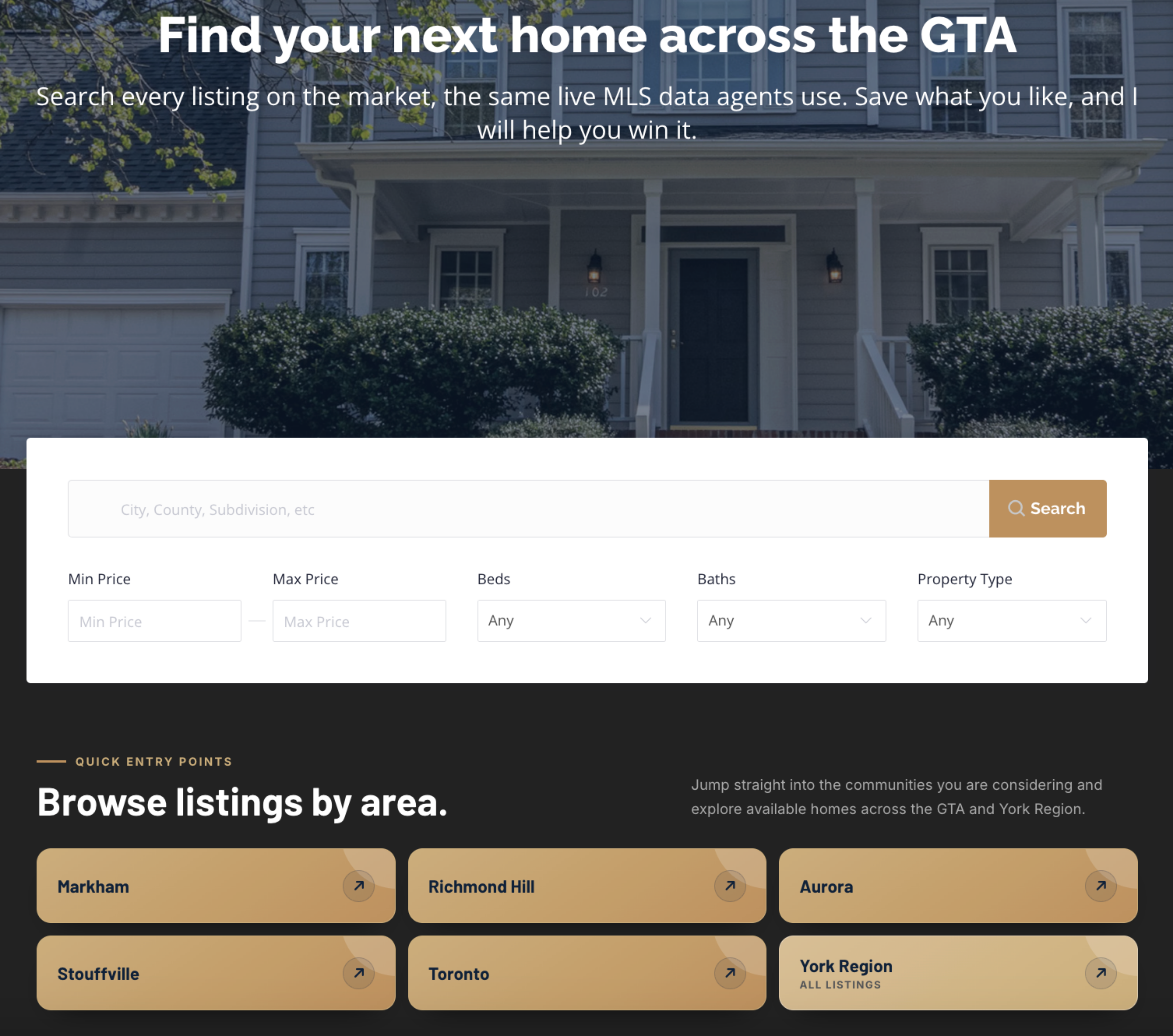 Property search page example