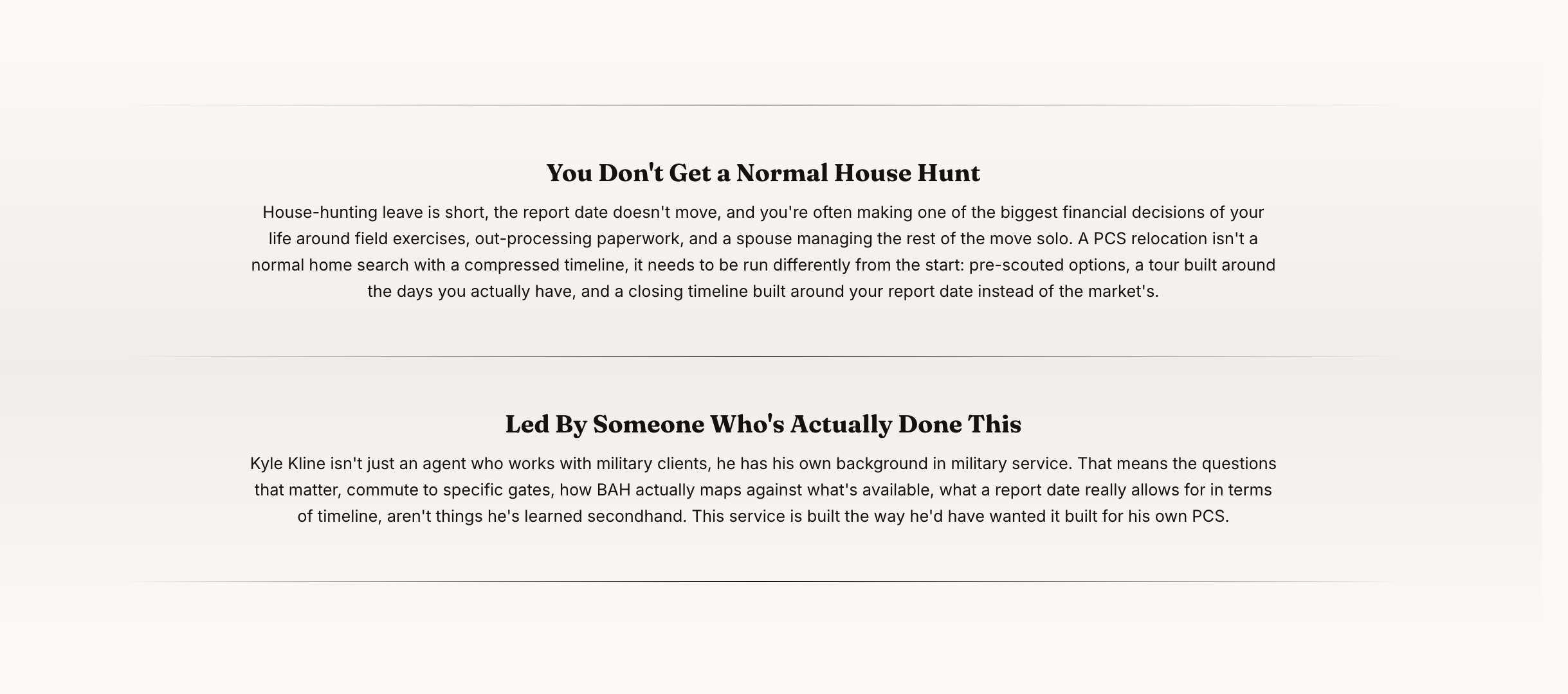 Service page expertise section
